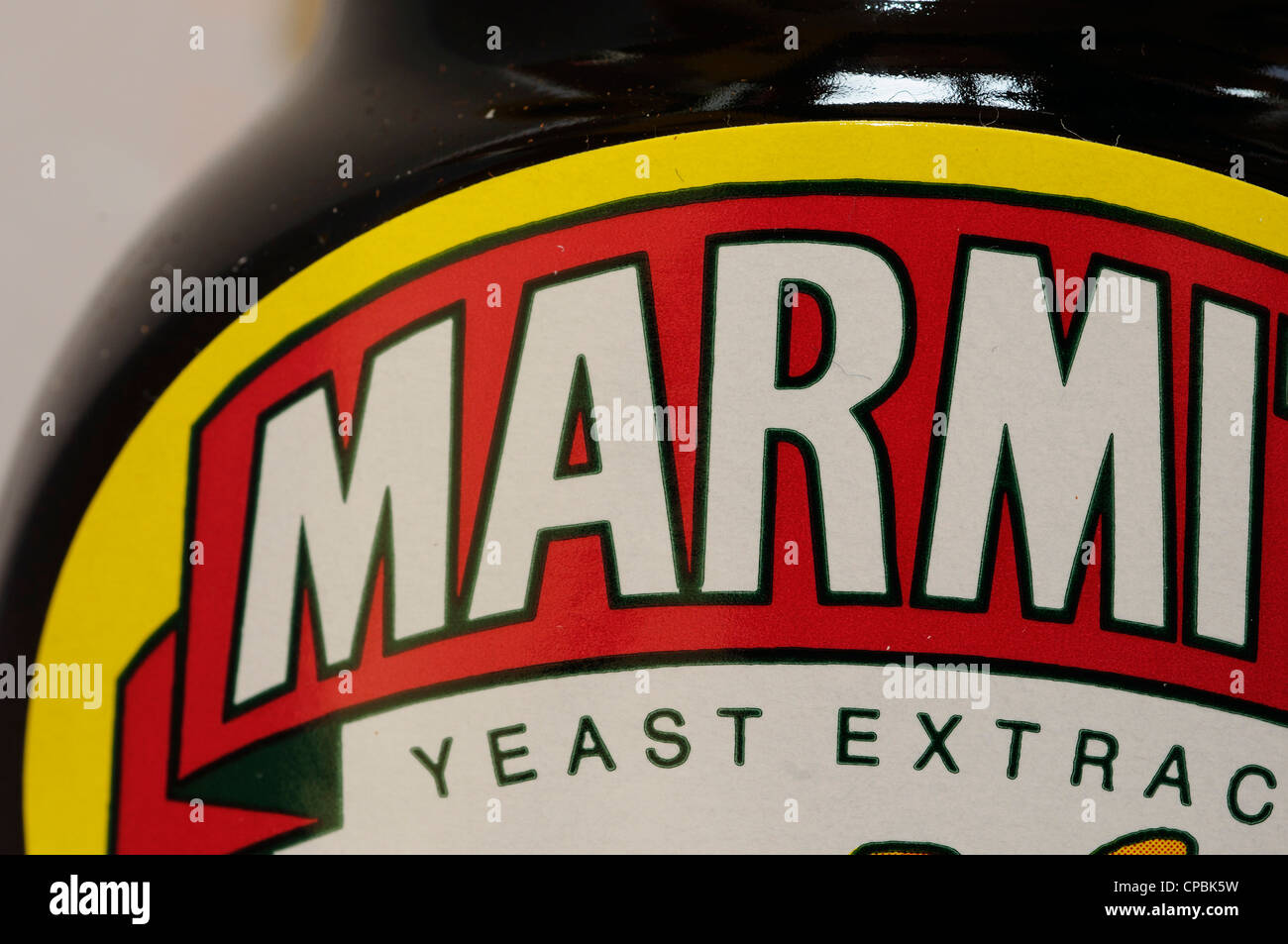 A close up of a Marmite jar Stock Photo