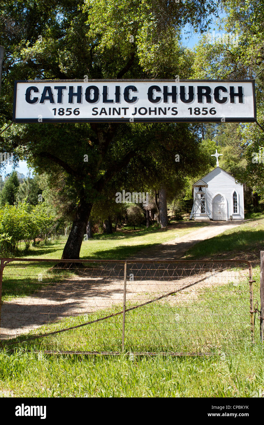 the sign at the entrance to the Catholic church St Johns at the