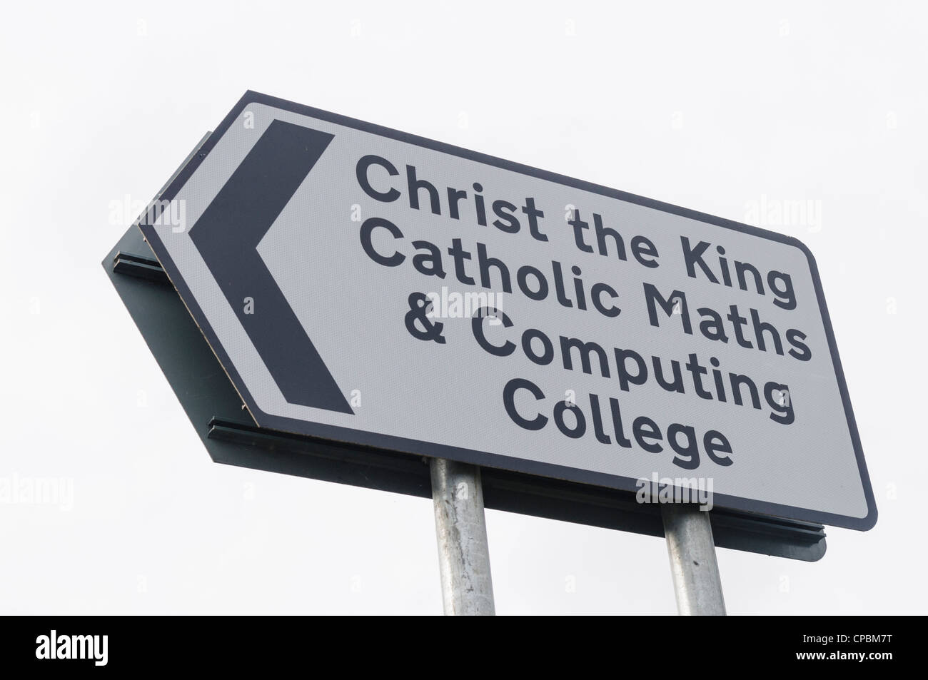 Sign to Christ the King Catholic Maths and Computing College, Preston Stock Photo
