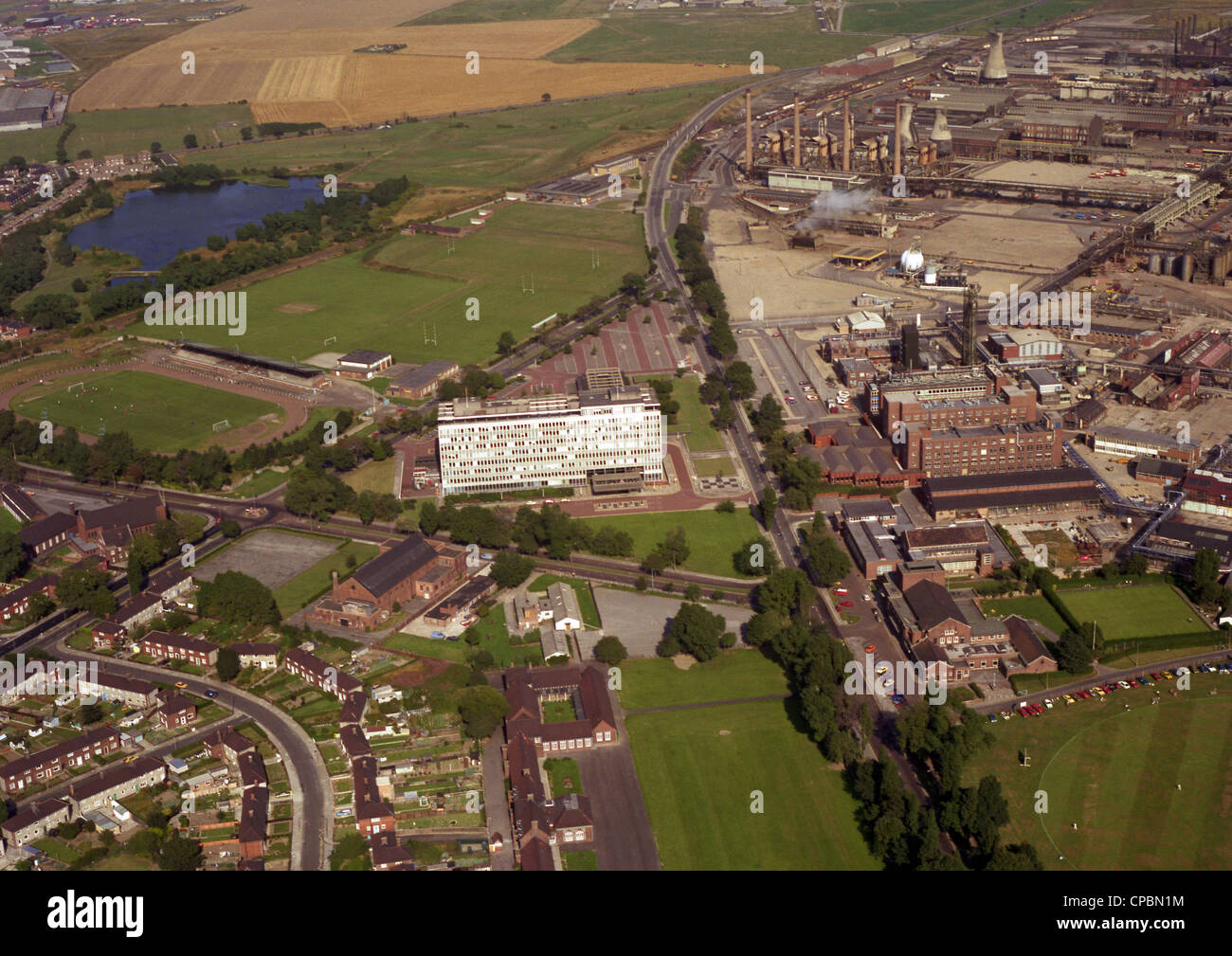 historic aerial view of ICI Billingham in their halcyon days in May 1984, UK Stock Photo