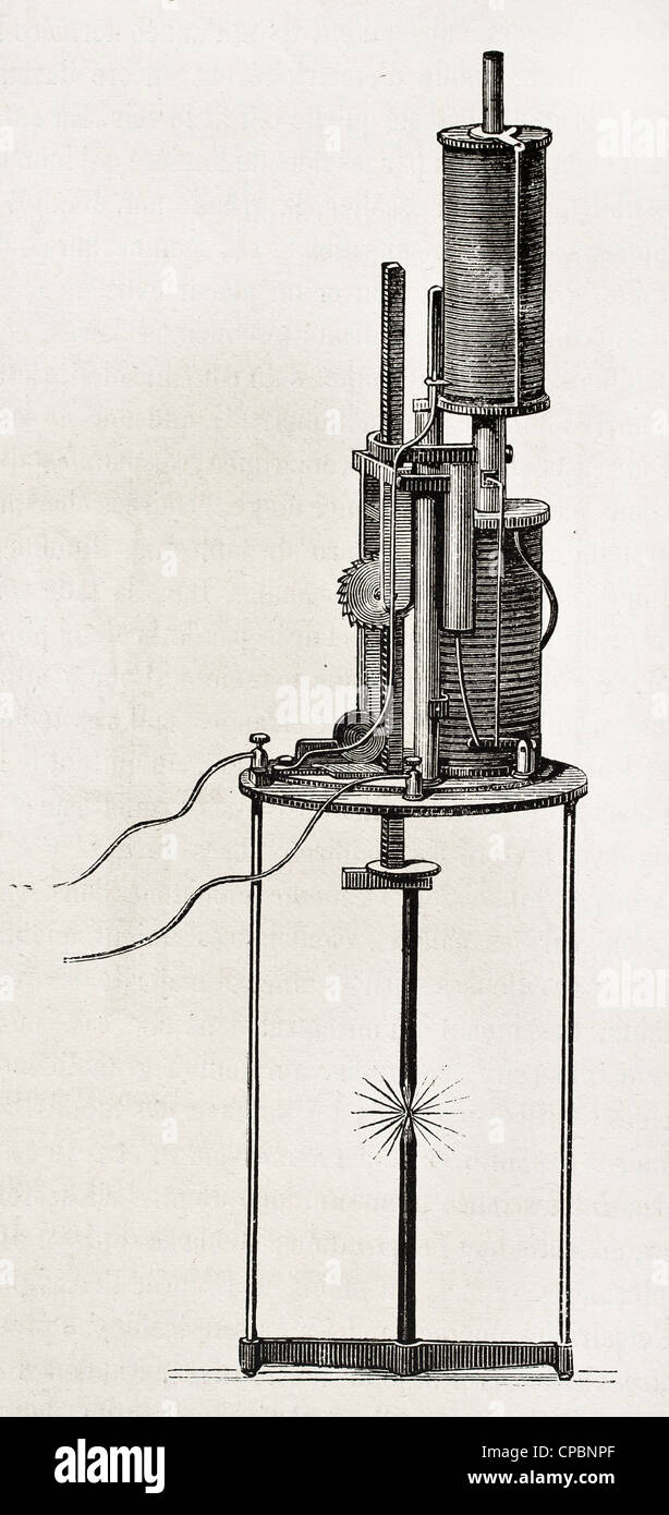 The Siemens differential arc lamp built in 1878 by Friedrich von Hefner-Alteneck Stock Photo