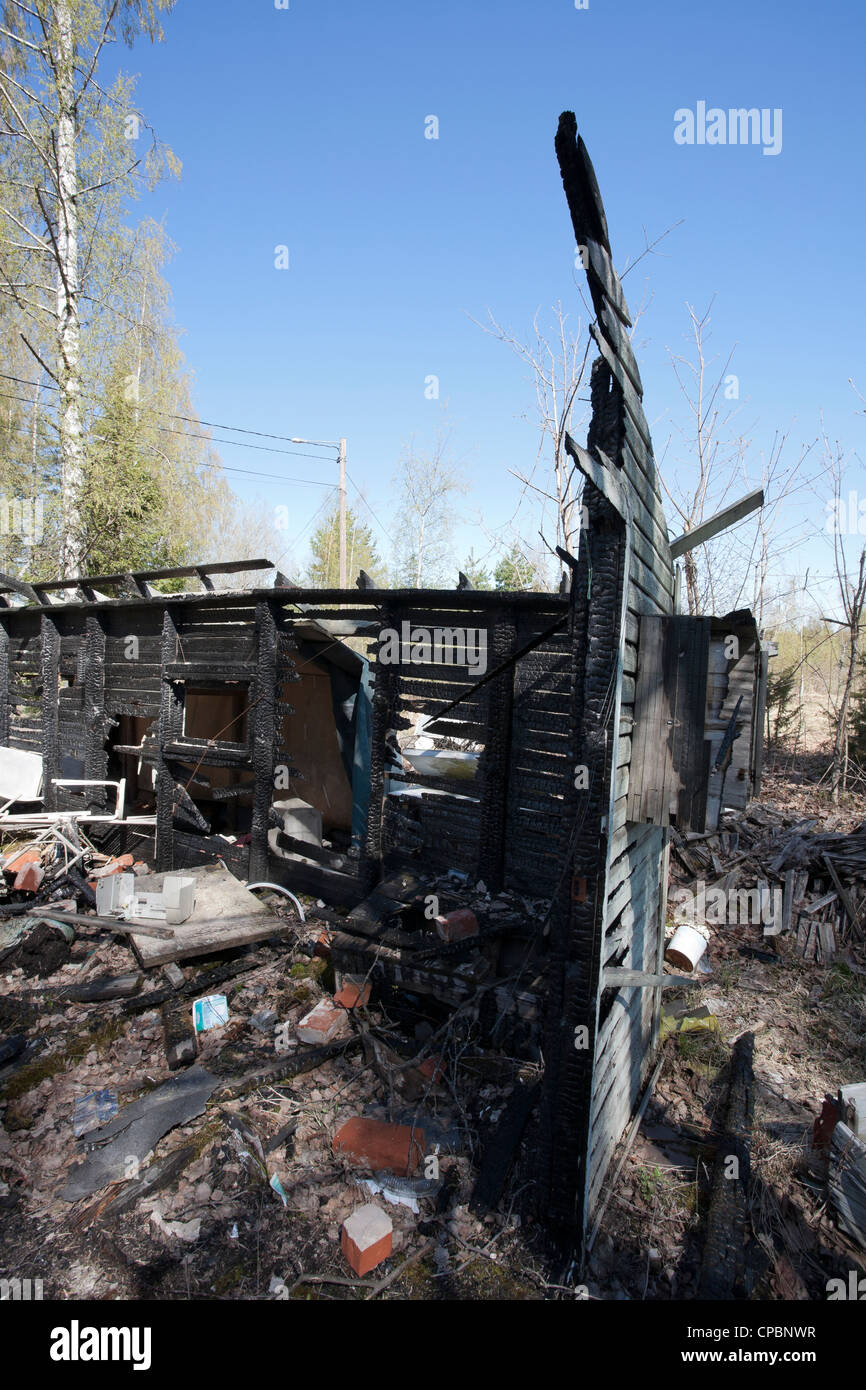 Burned house ruins, Finland Stock Photo - Alamy