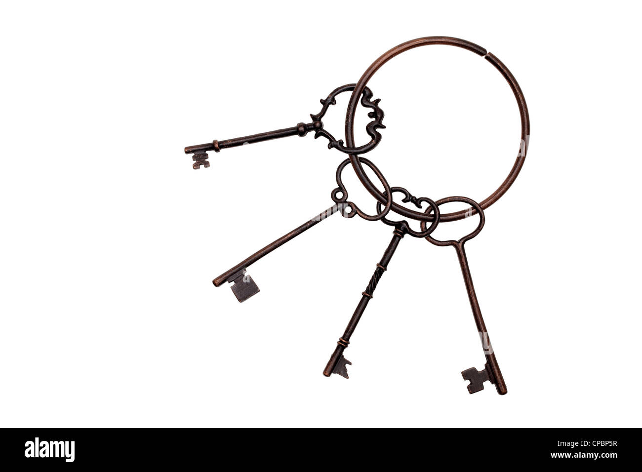 Antique key isolated on white background Stock Photo - Alamy