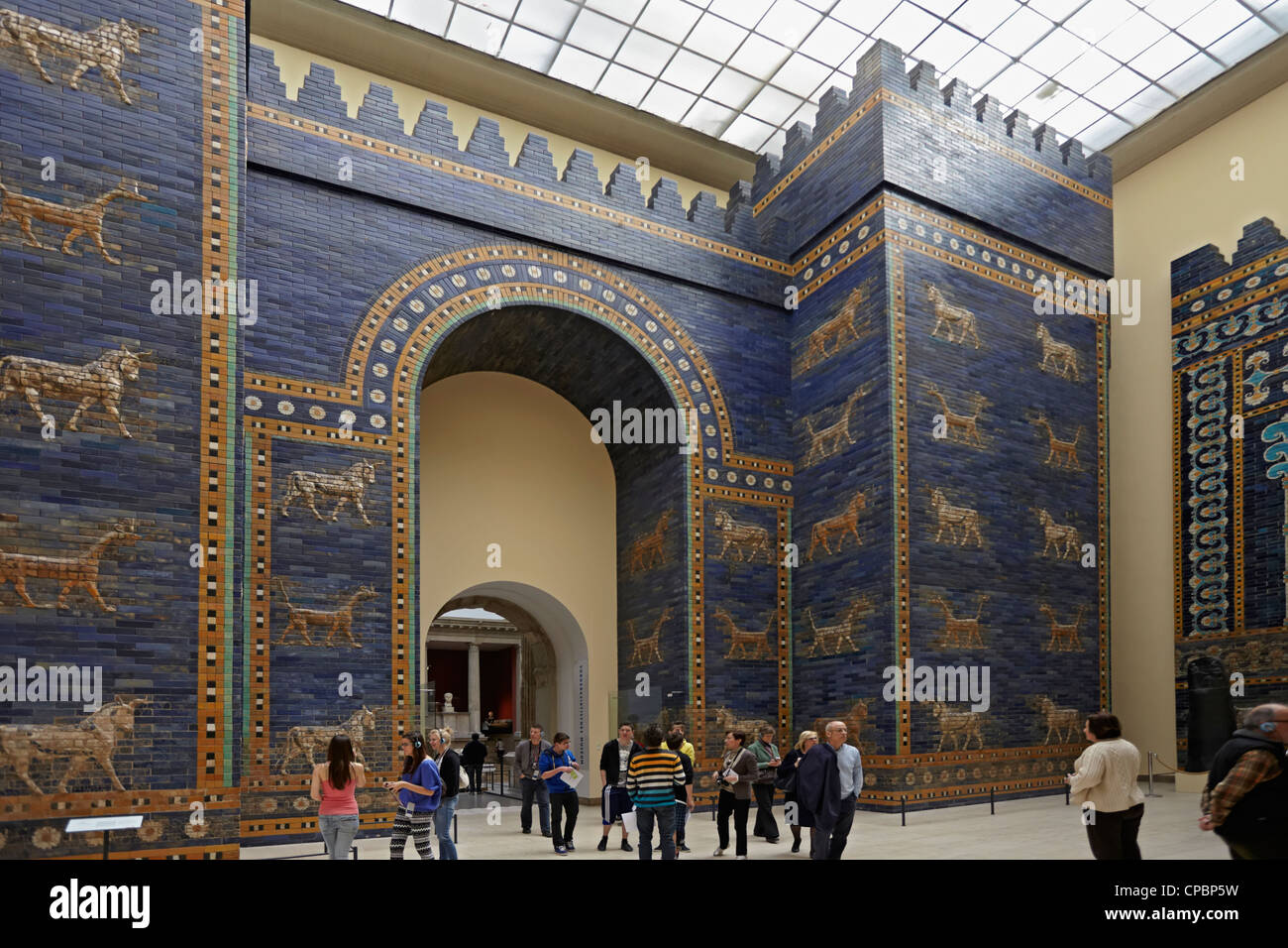 Berlin Pergamon museum and the Ishtar Gate from Babylon on museum island Stock Photo