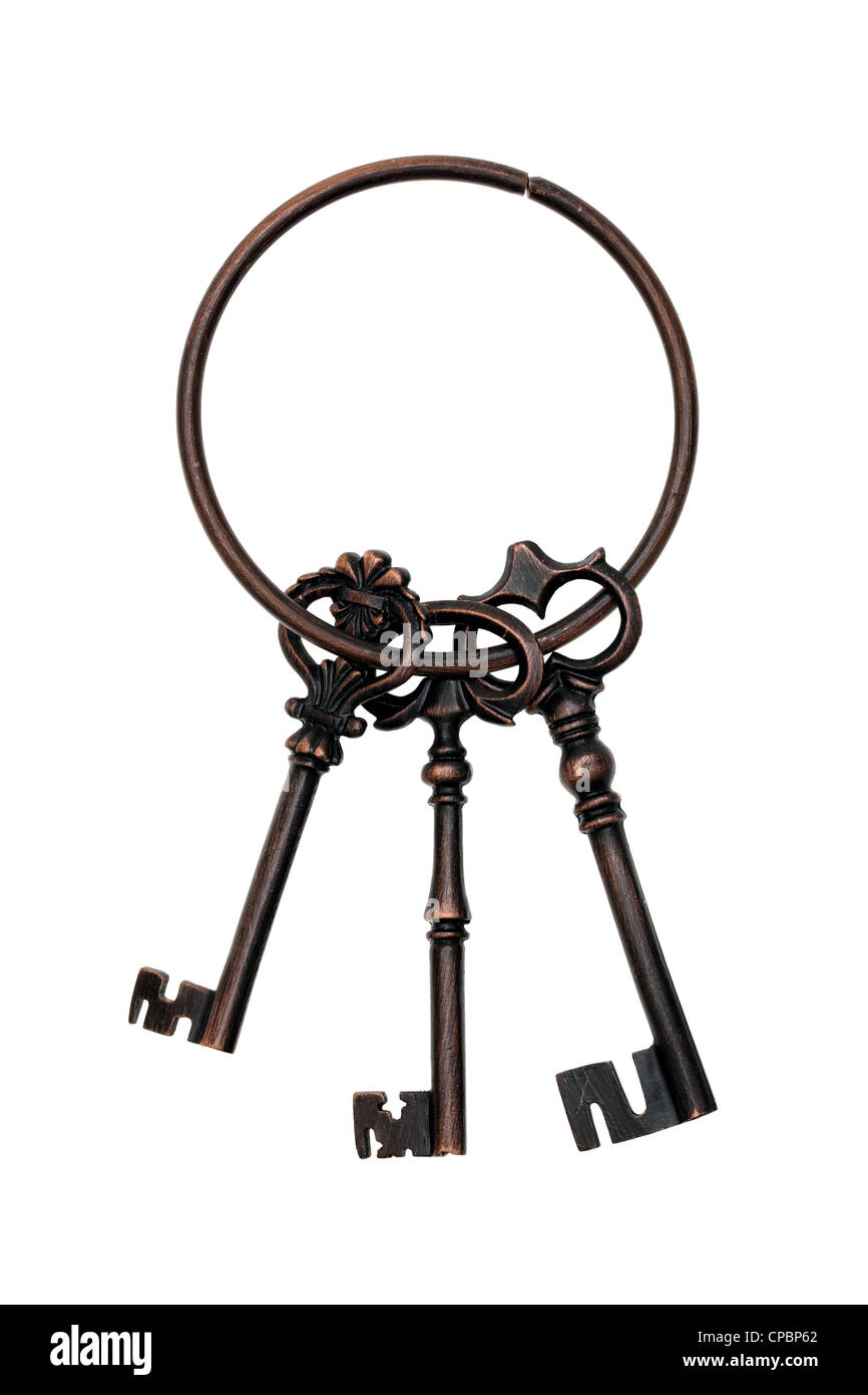 Antique key isolated on white background Stock Photo - Alamy