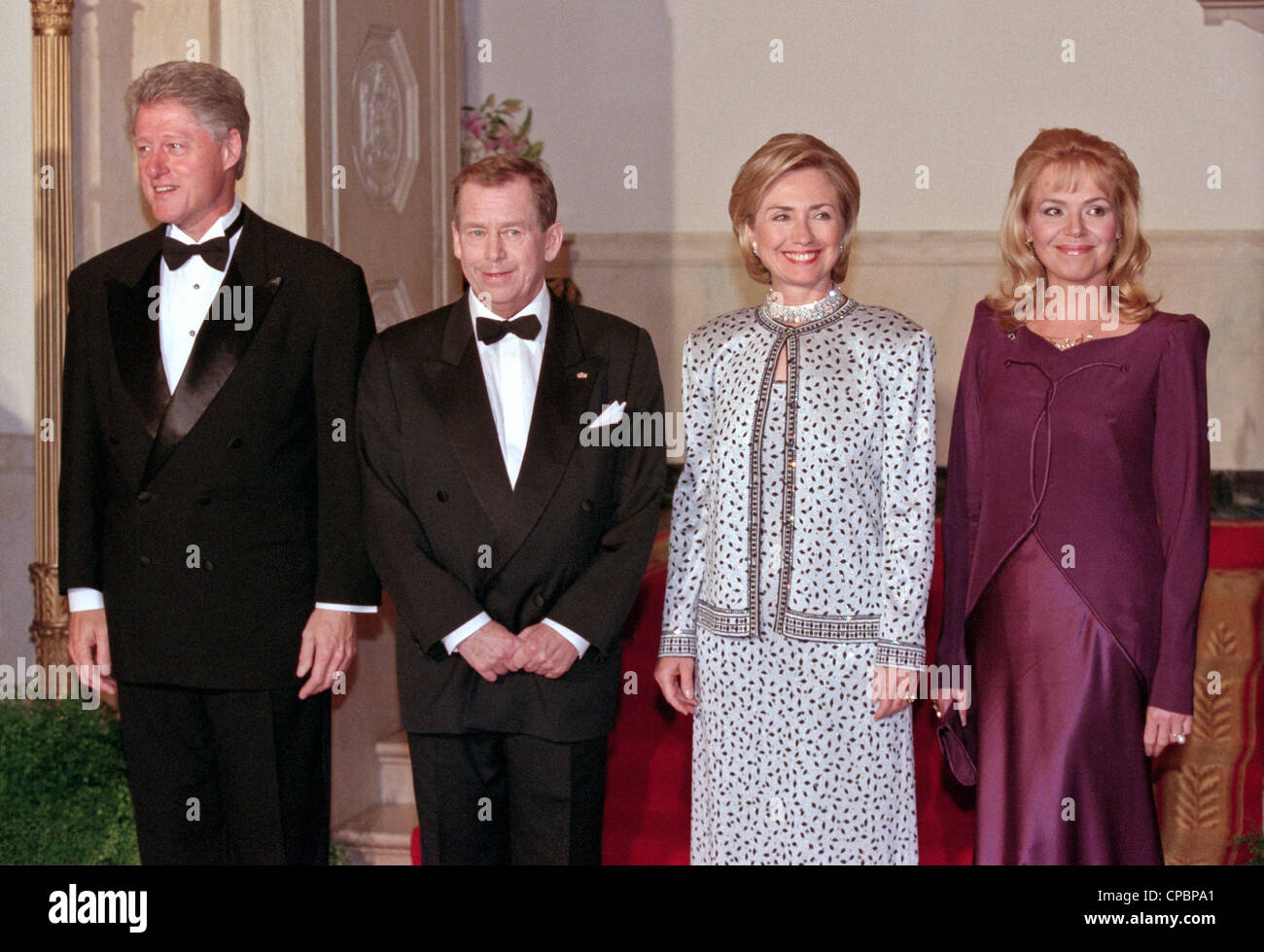 US President Bill Clinton with Czech President Vaclav Havel First Lady US President Bill Clinton with Czech President Vaclav Havel First Lady