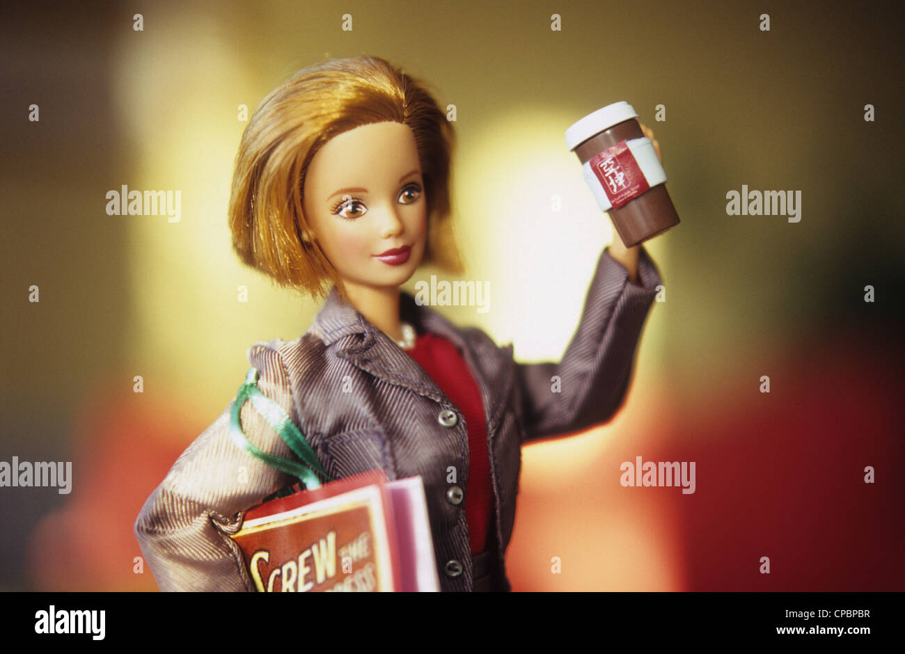 Expat Barbie in Singapore is a successful businesswoman. She has picked up the local preoccupation with food and coffee or Stock Photo - Alamy
