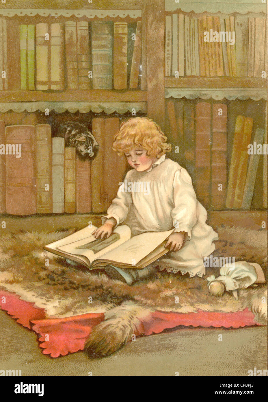The Little Librarian by Harriett M Stock Photo Alamy