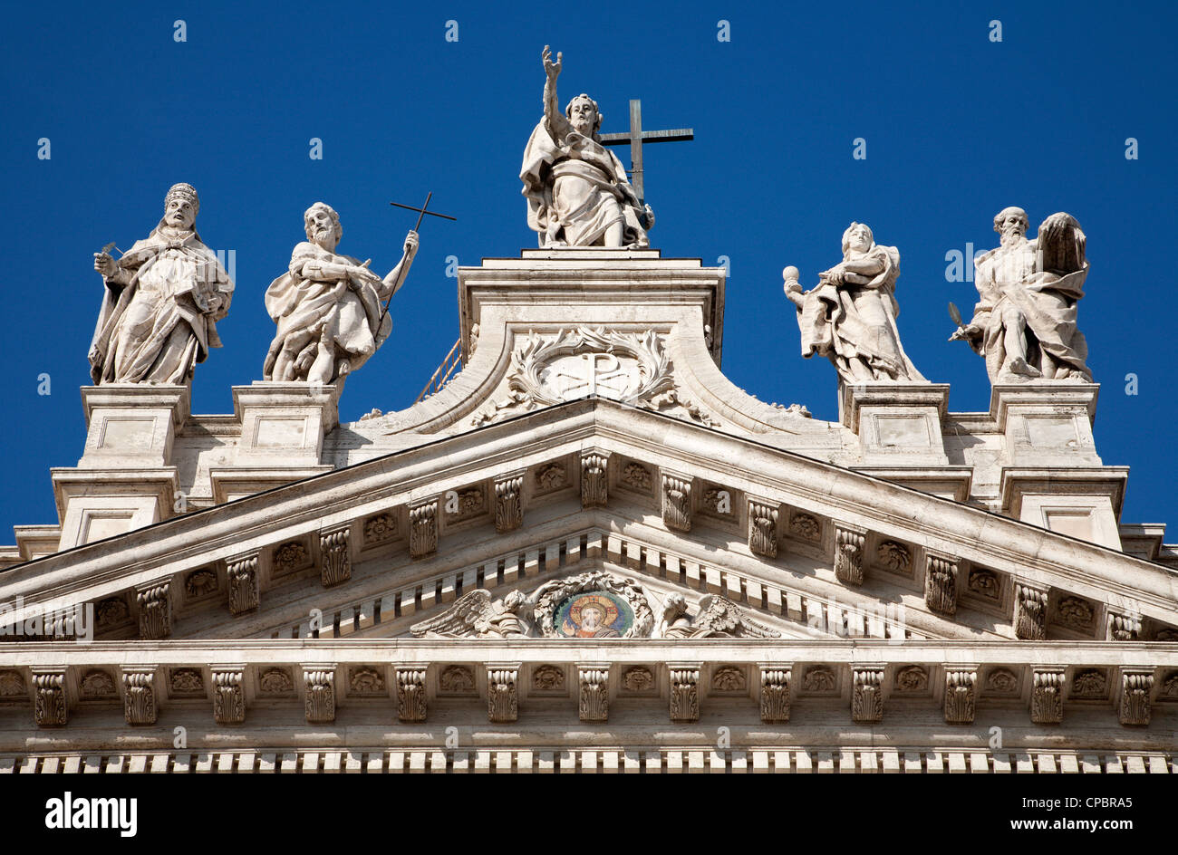 Rome - summit of Lateran basilica Stock Photo