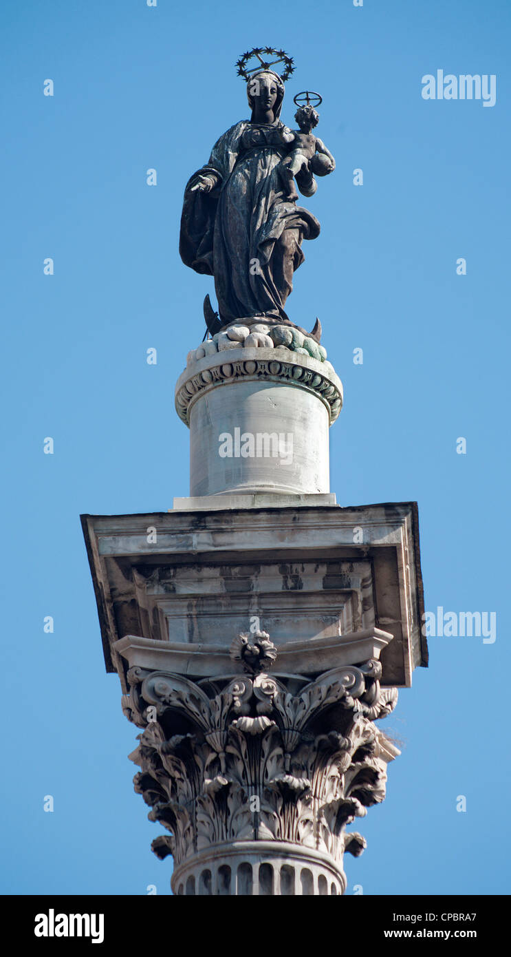 Rome - column of holy Mary for basilica Santa Maria Maggiore Stock Photo