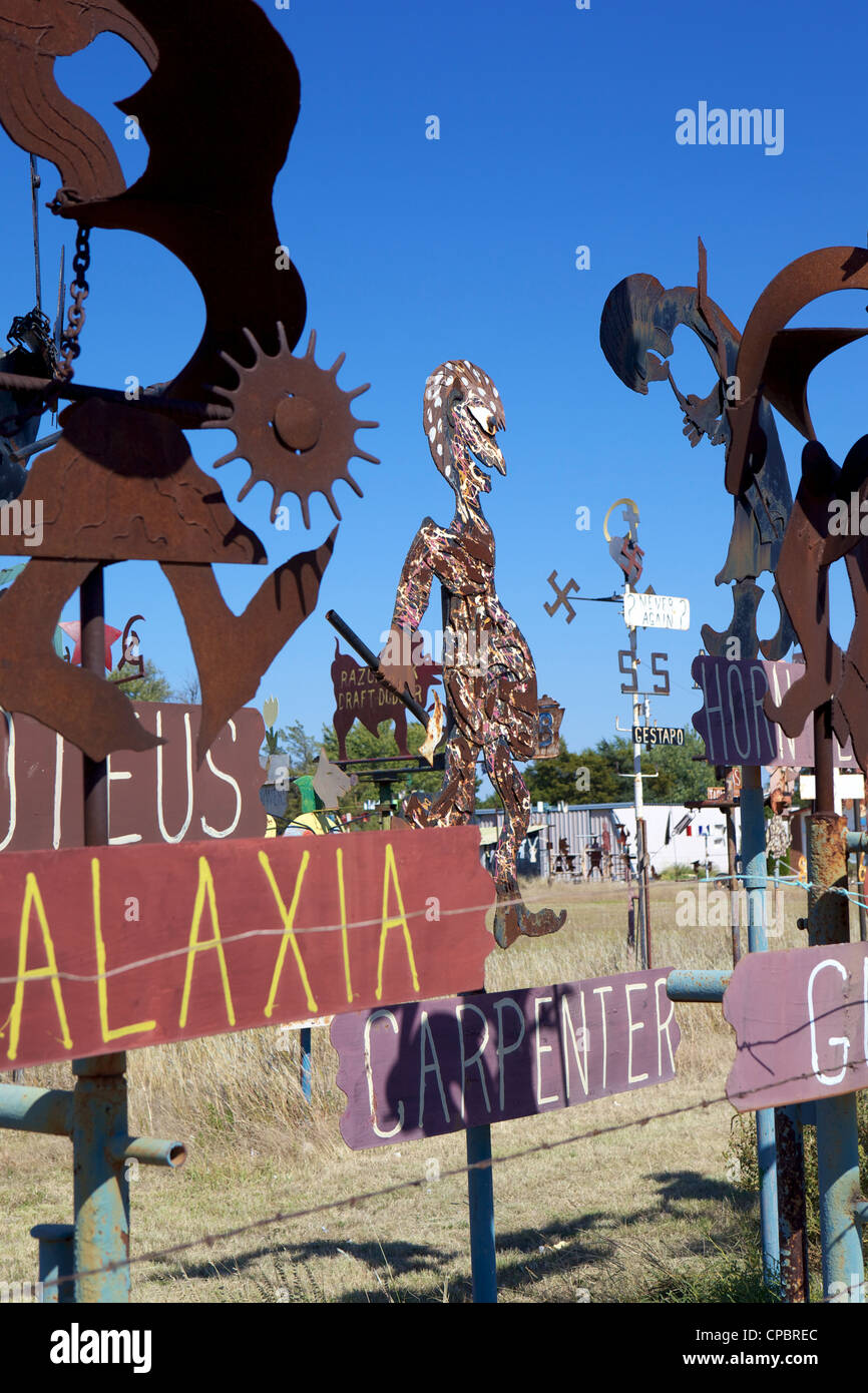 Closeup of metal sculptures, Kansas, Highway 54, USA Stock Photo Alamy