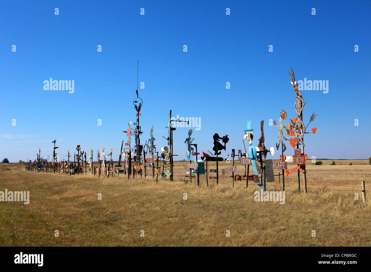 roadside attractions, Colourful metal scultures, Highway 54, Mullinville, Kansas, USA, Stock Photo