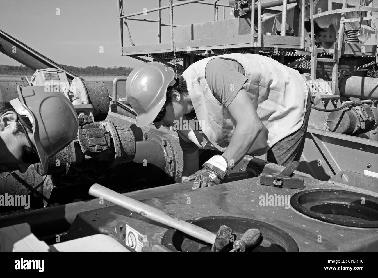 workers by repair Stock Photo