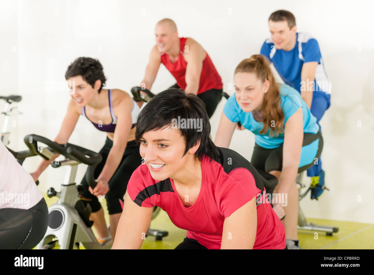 Spinning class woman fun hi-res stock photography and images - Alamy