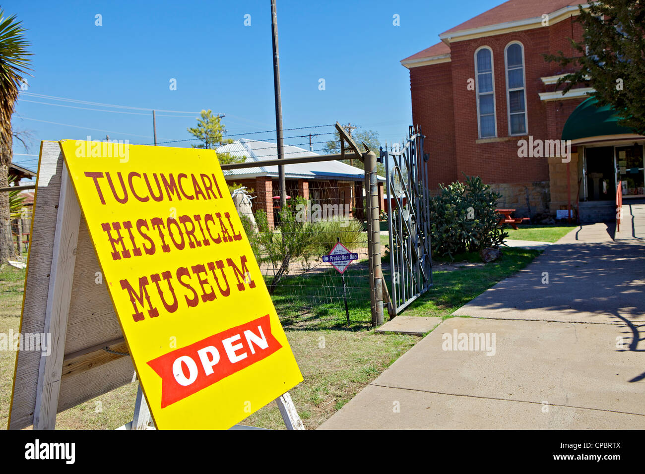 Tucumcari Historical Museum sign, Tucumcari, New Mexico, USA Stock Photo