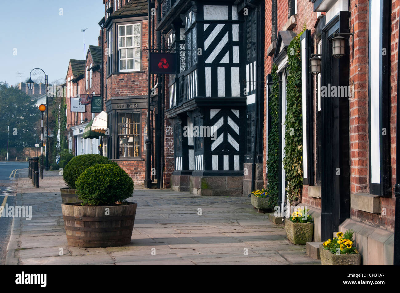 Prestbury Village High Street, Prestbury, Cheshire, England, UK Stock