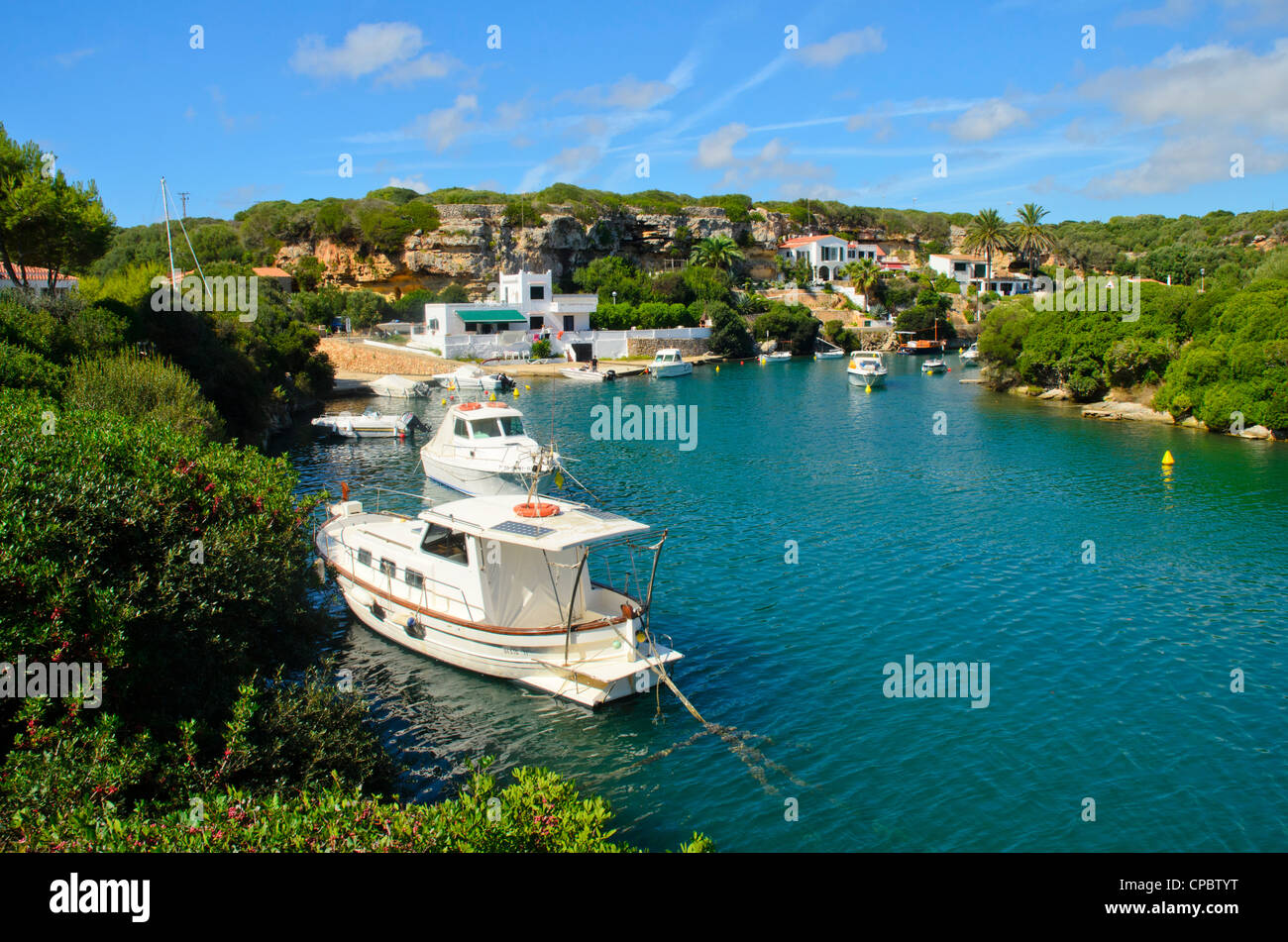 The bay of Cala de Sant Esteve on Menorca in the Balearic islands, Spain Stock Photo