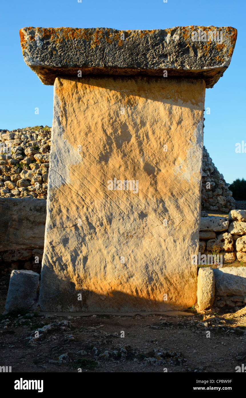 Taula de Trepucó, an enigmatic prehistoric monument on Menorca in the Balearic islands, Spain Stock Photo