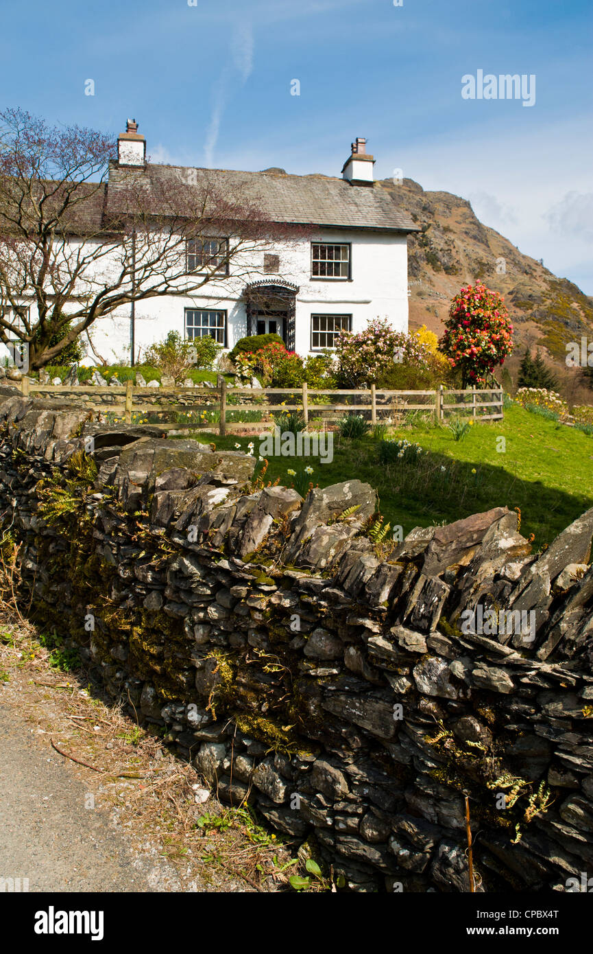 Dixon Ground Farm on the edge of Coniston village Lake District Stock Photo