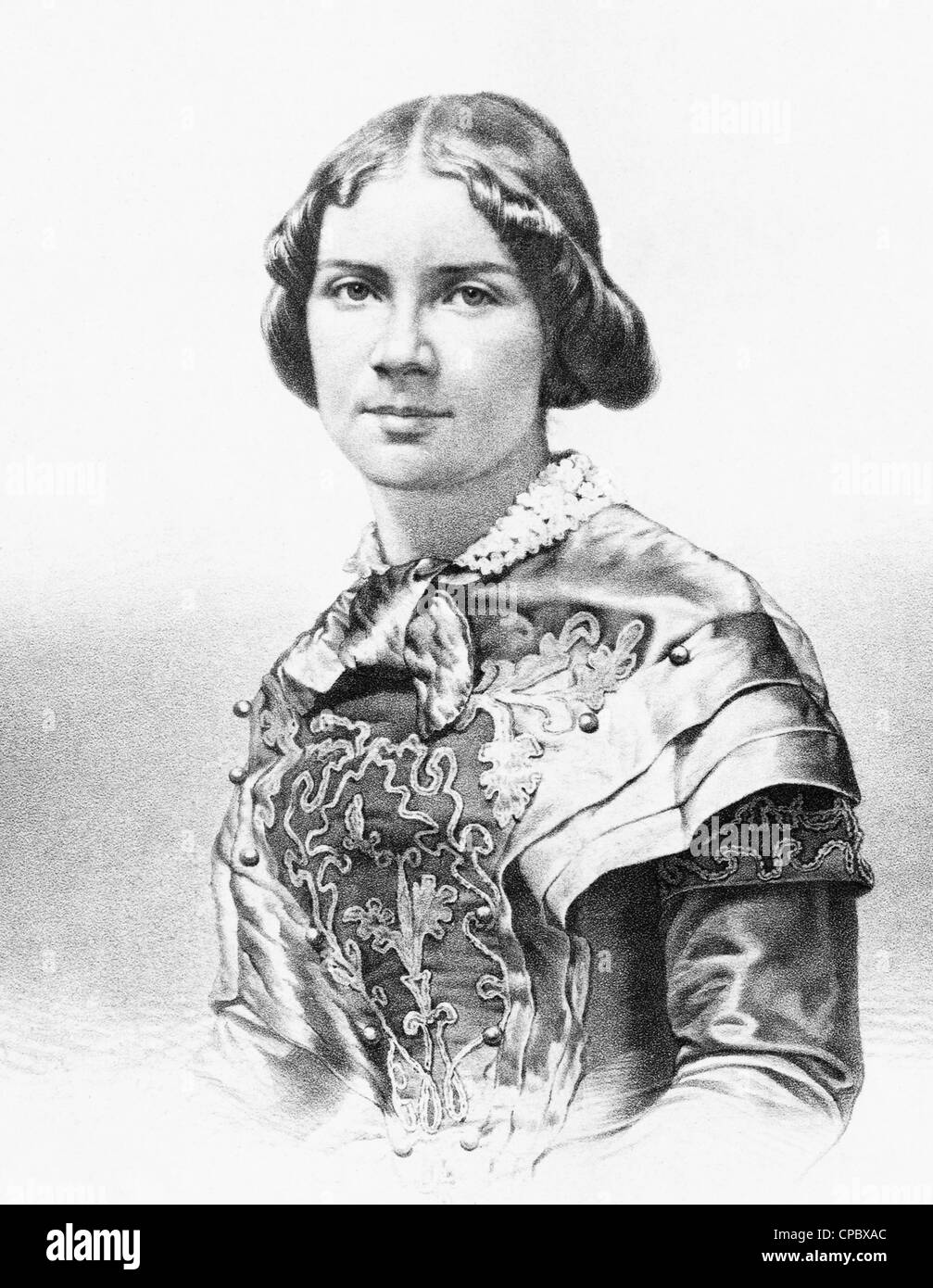 Vintage portrait of Swedish opera singer Jenny Lind (1820 1887 Stock