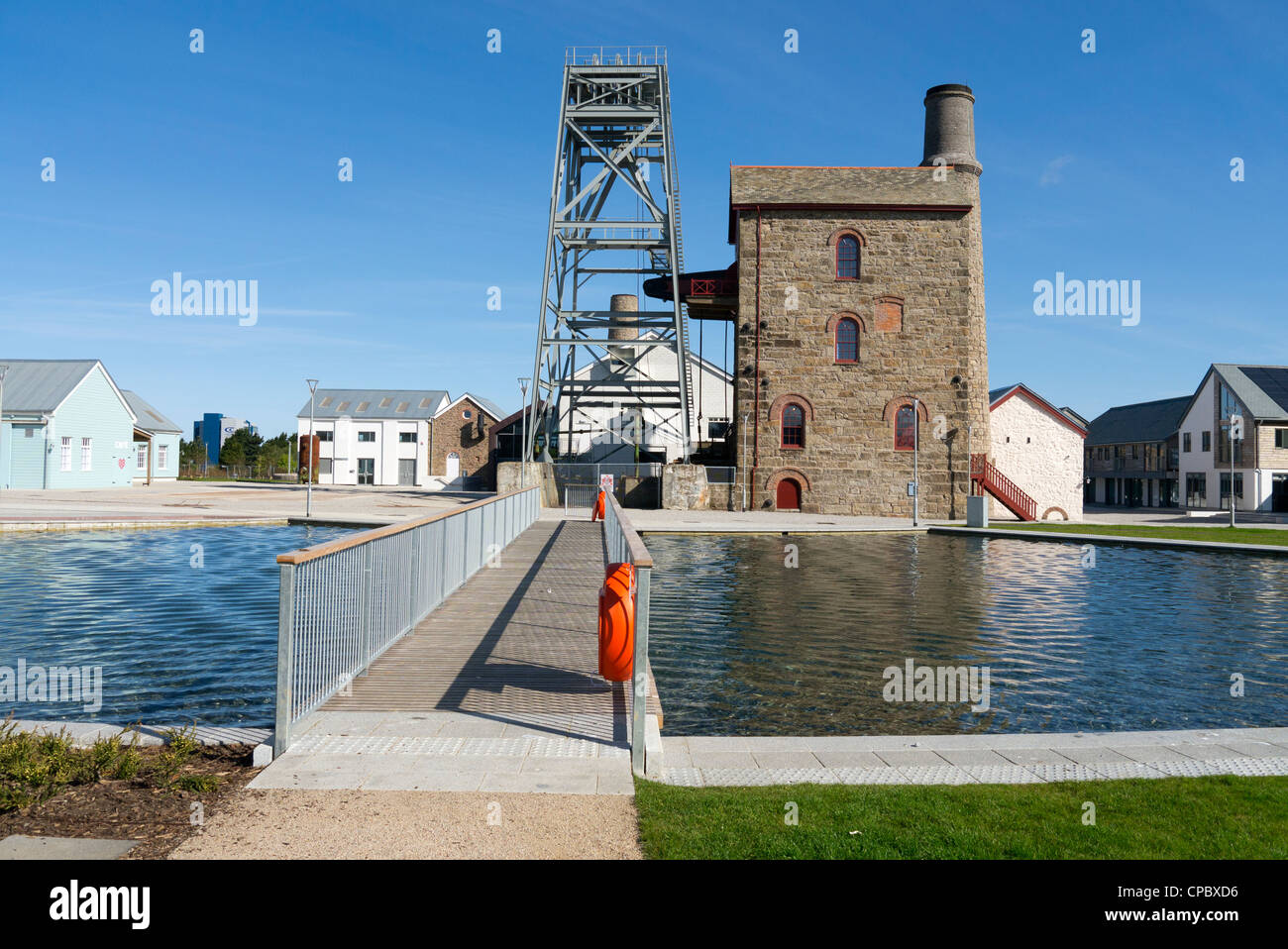 Heartlands newly opened tourist attraction park at the Robinson’s Shaft tin mining heritage site in Pool, Cornwall UK. Stock Photo