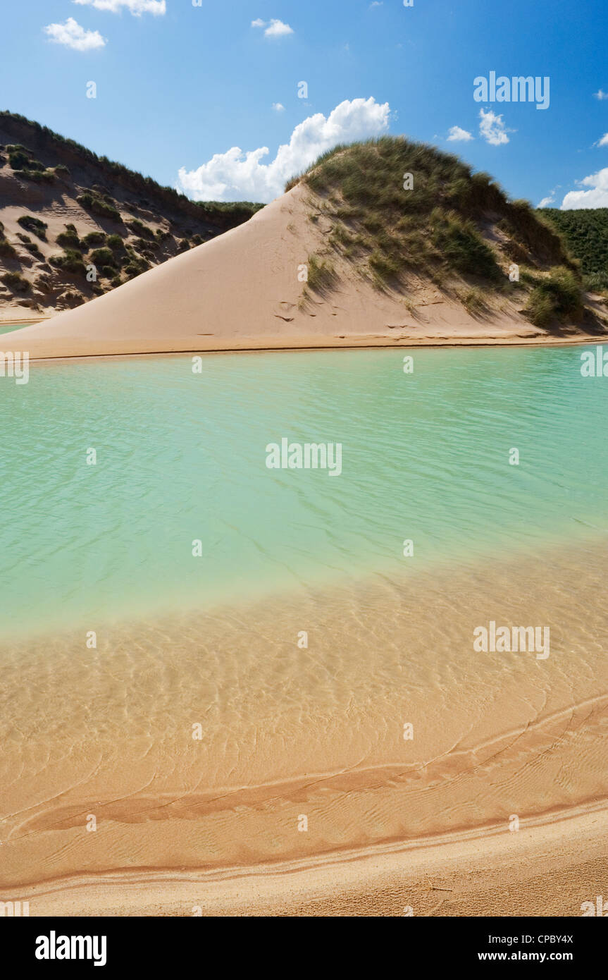 Dune system with pool at Faraid Head, near Durness, Sutherland ...