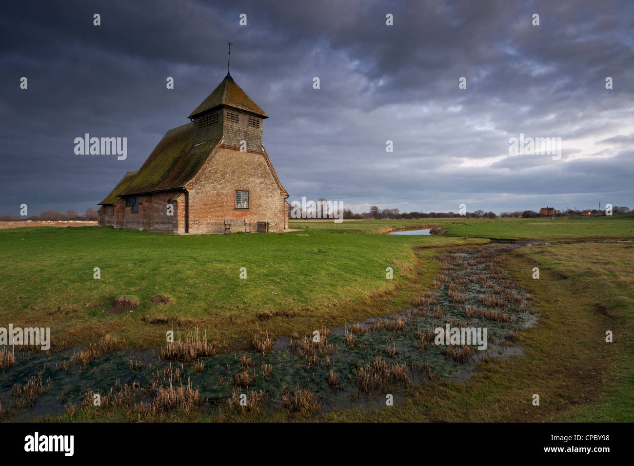 St Thomas à Becket church, Fairfield, Kent, England. Romney Marsh. Stock Photo