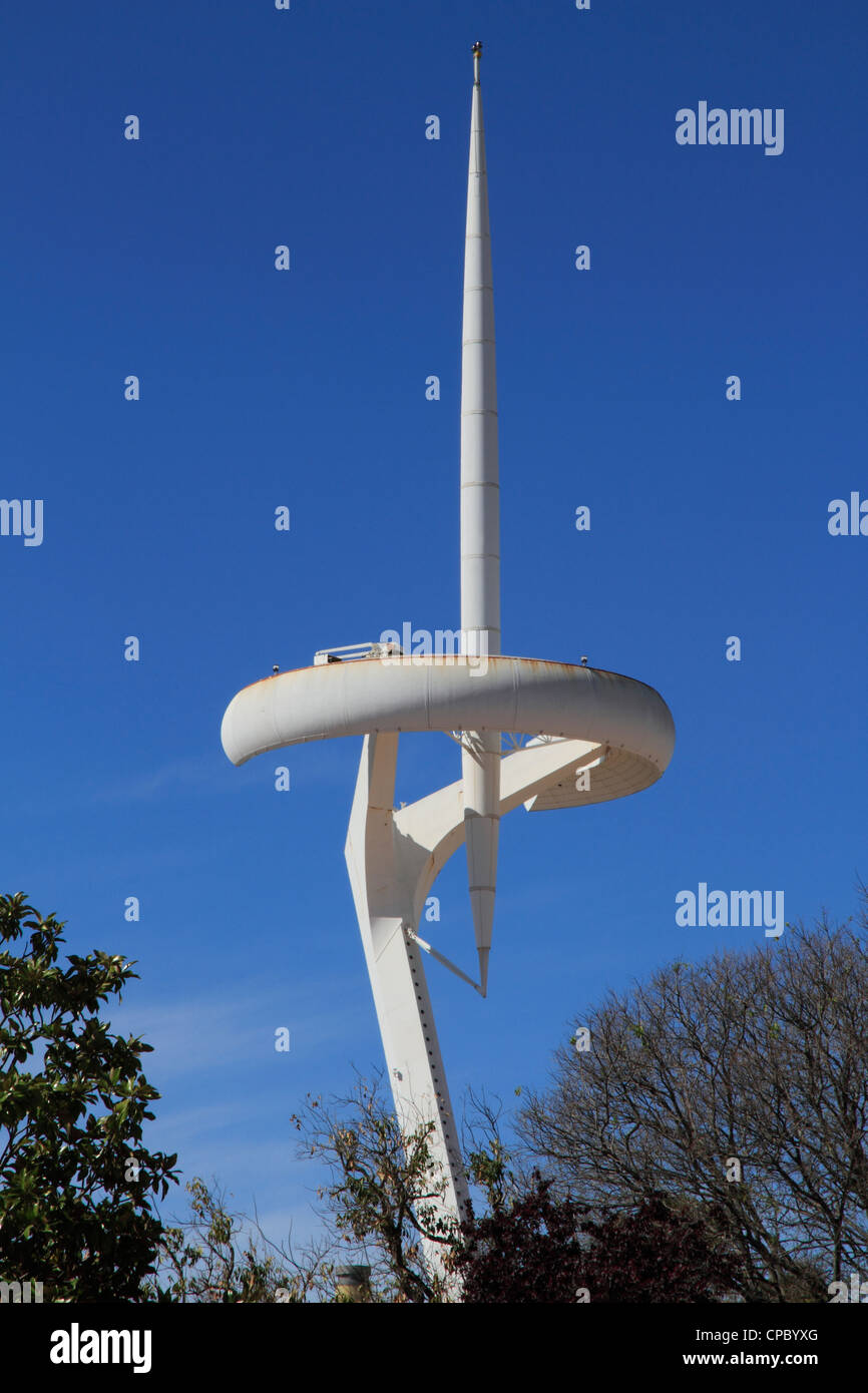 Spain Catalonia Barcelona, Montjuic Calatrava tower Stock Photo