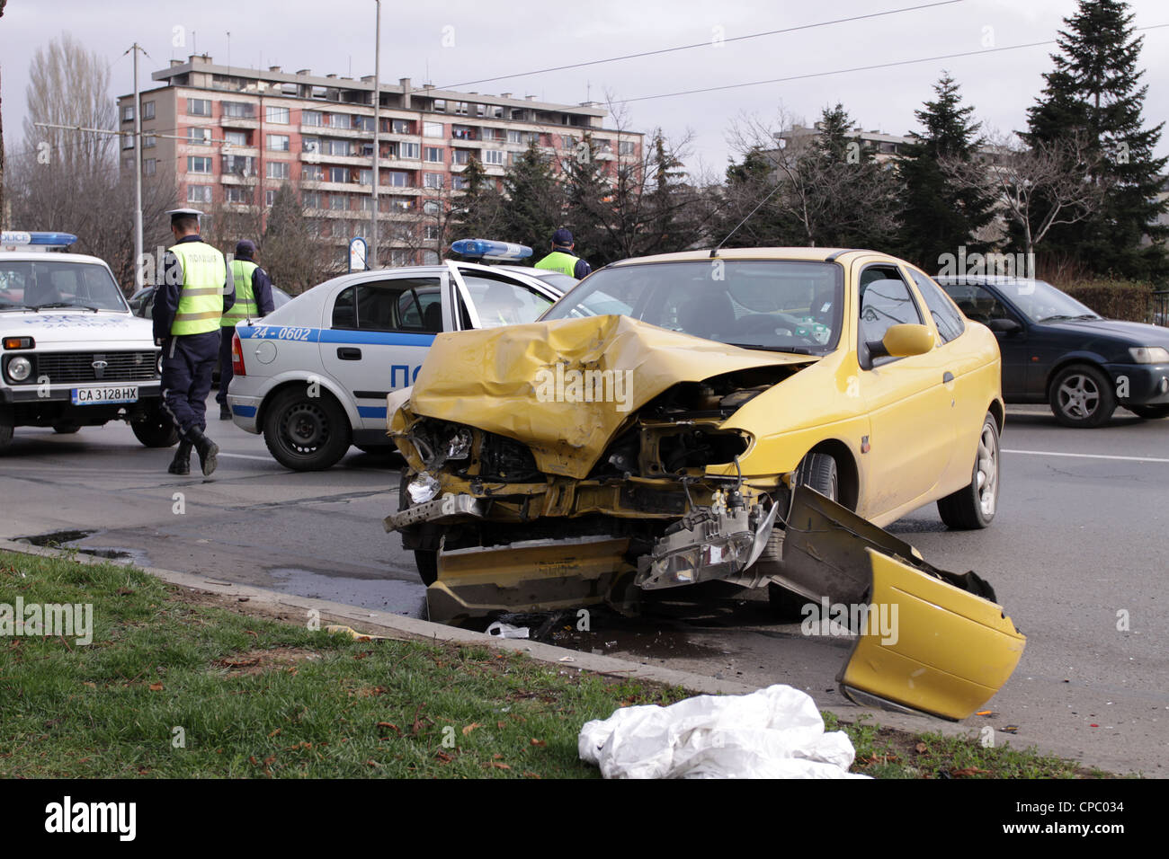 Car crash in Sofia Stock Photo