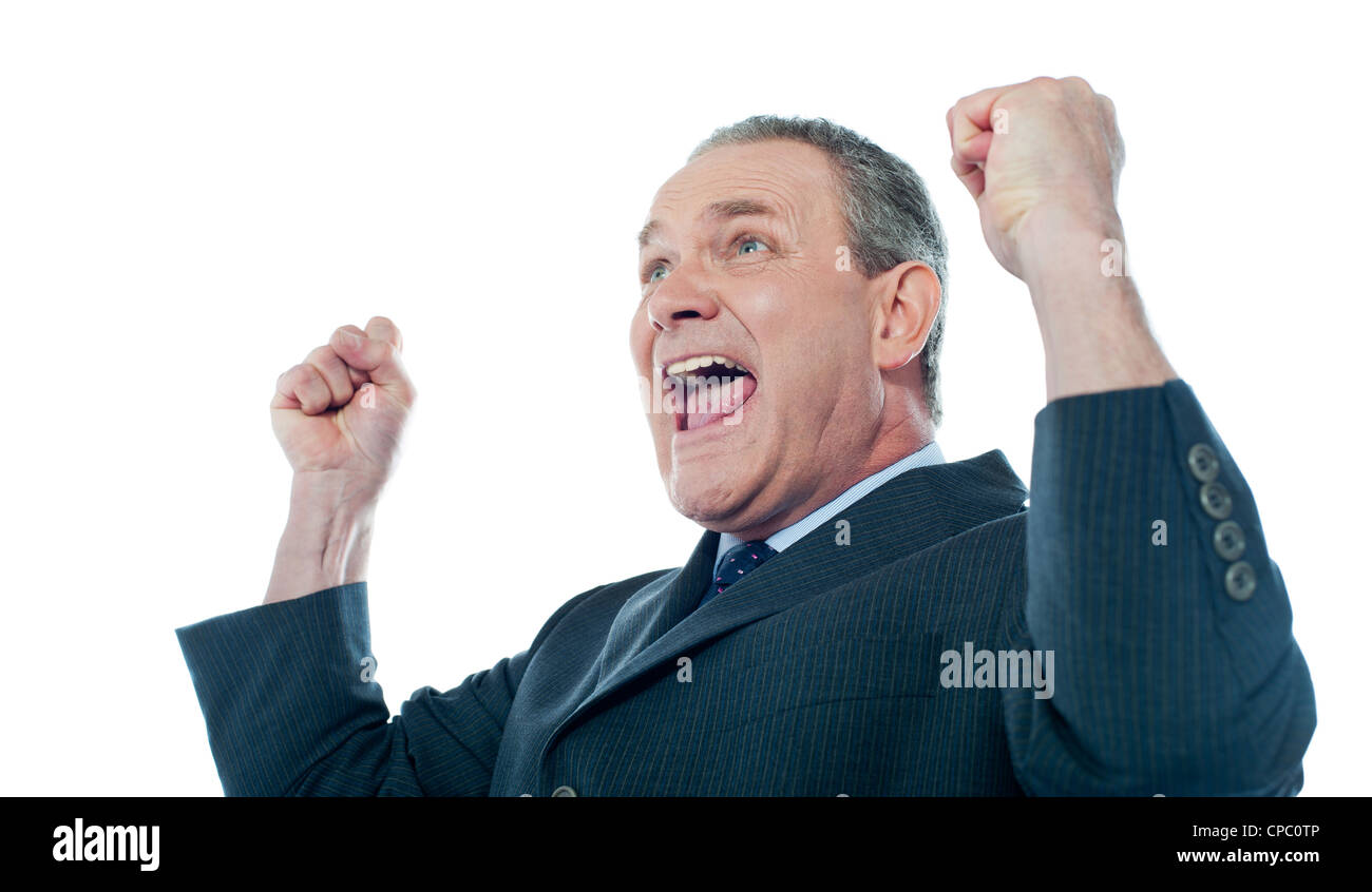 Businessman victory pose hi-res stock photography and images - Alamy