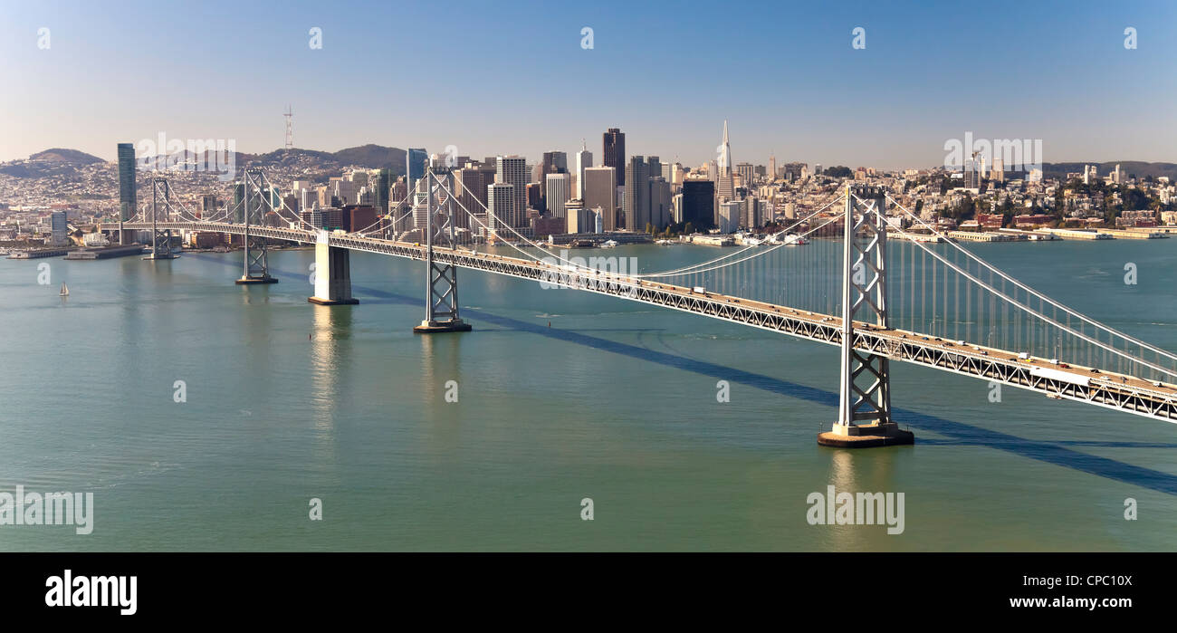 View of San Francisco Panorama with Bay bridge Stock Photo - Alamy