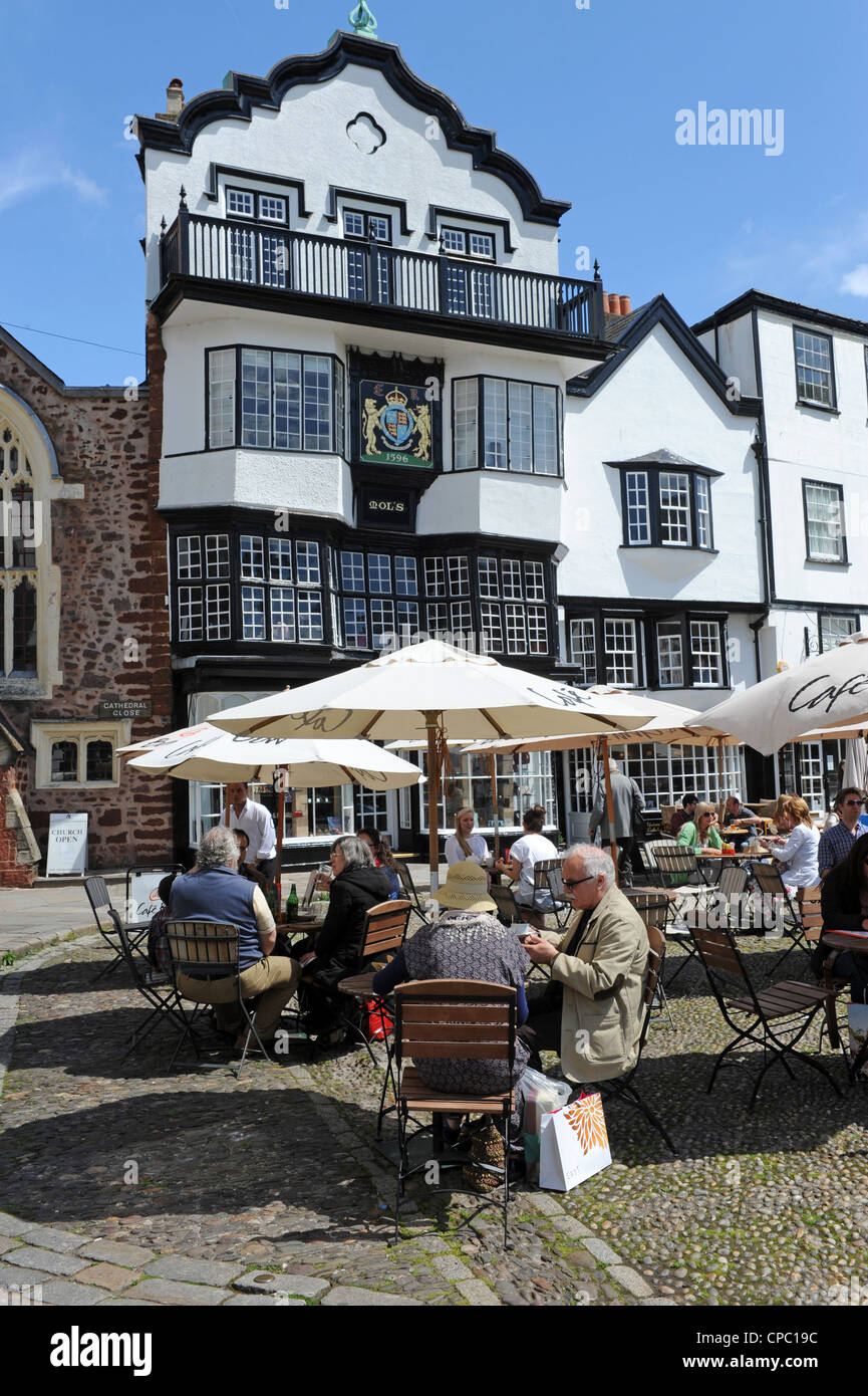 Mol's Coffee House in Cathedral Close Exeter Devon Uk Stock Photo