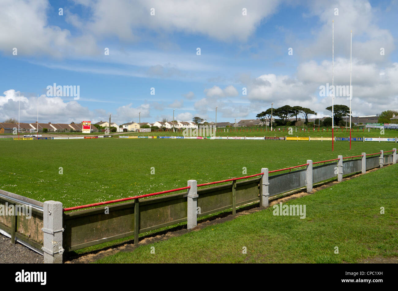 Redruth Rugby Football Club pitch, Cornwall UK. Stock Photo