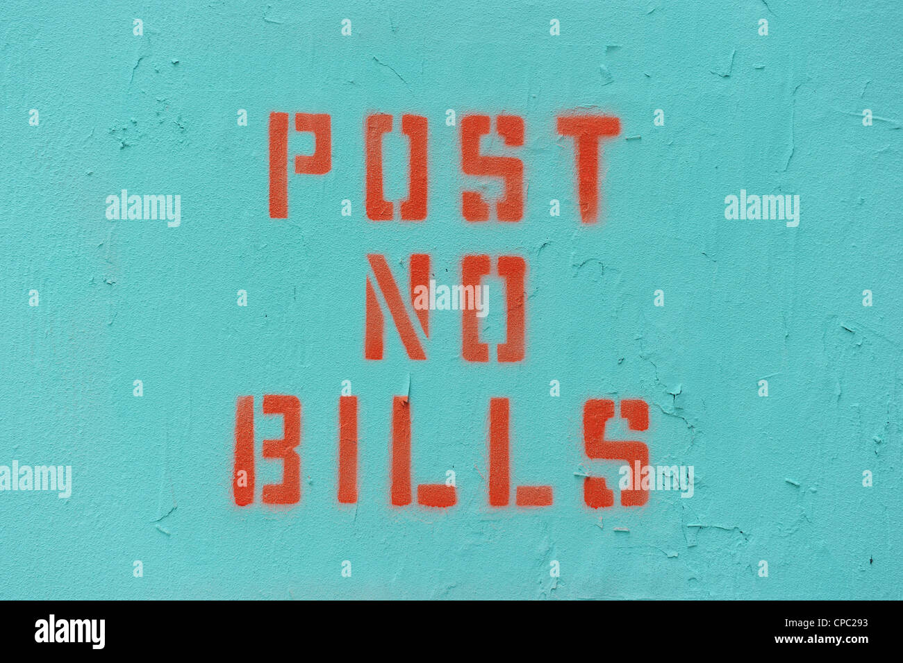 Post No Bills on Building Stock Photo