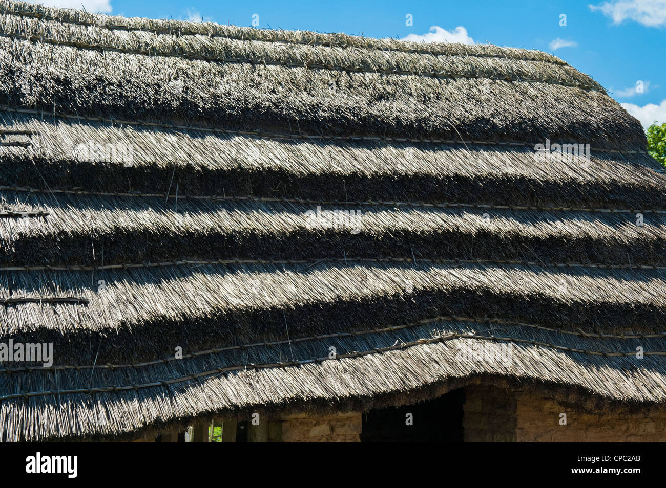 Buildings in Cosmeston Lakes Country Park Medieval Village Stock Photo