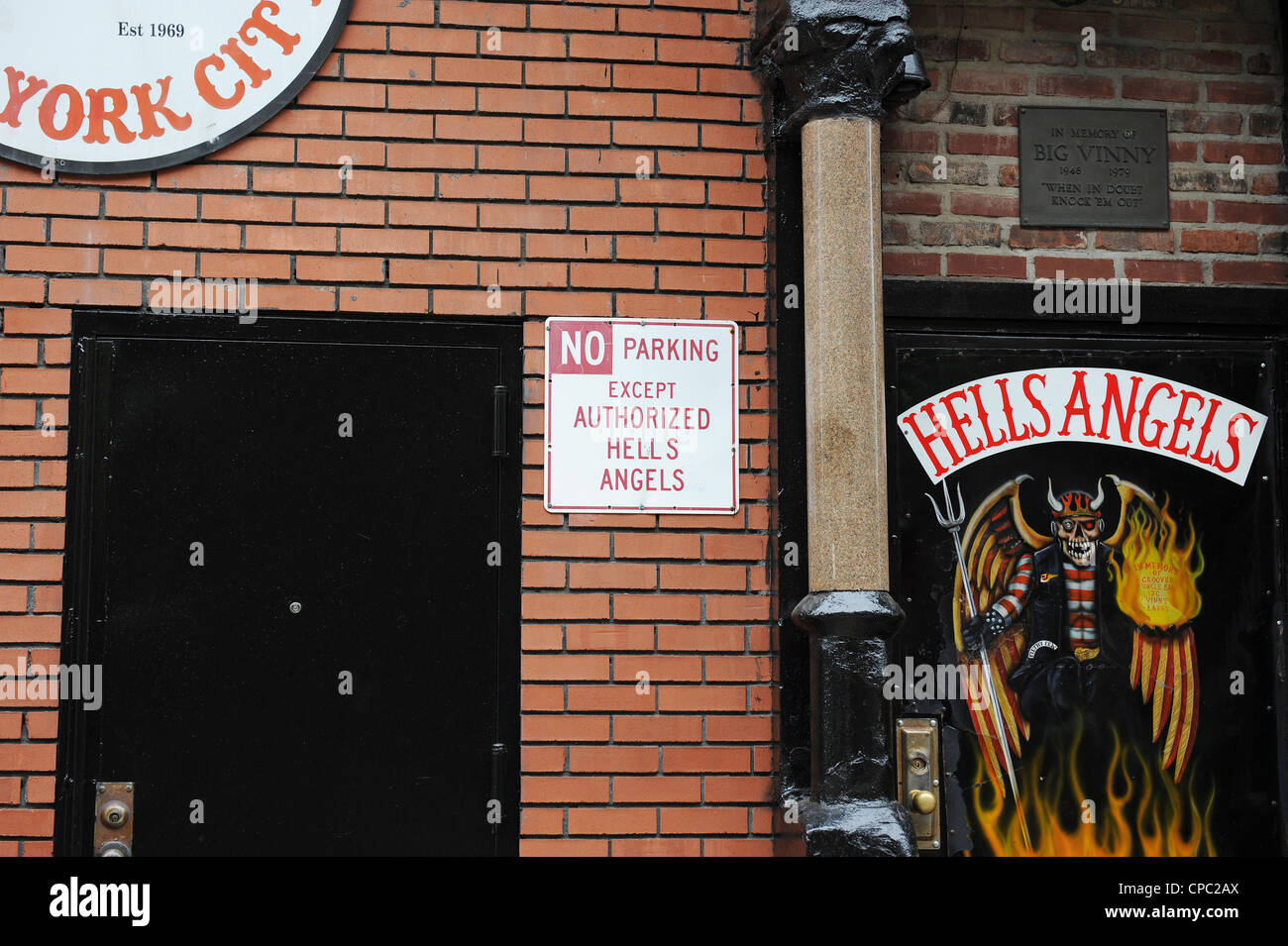 Hells Angels motorcycle club, headquarters East 3rd Street New York Stock Photo