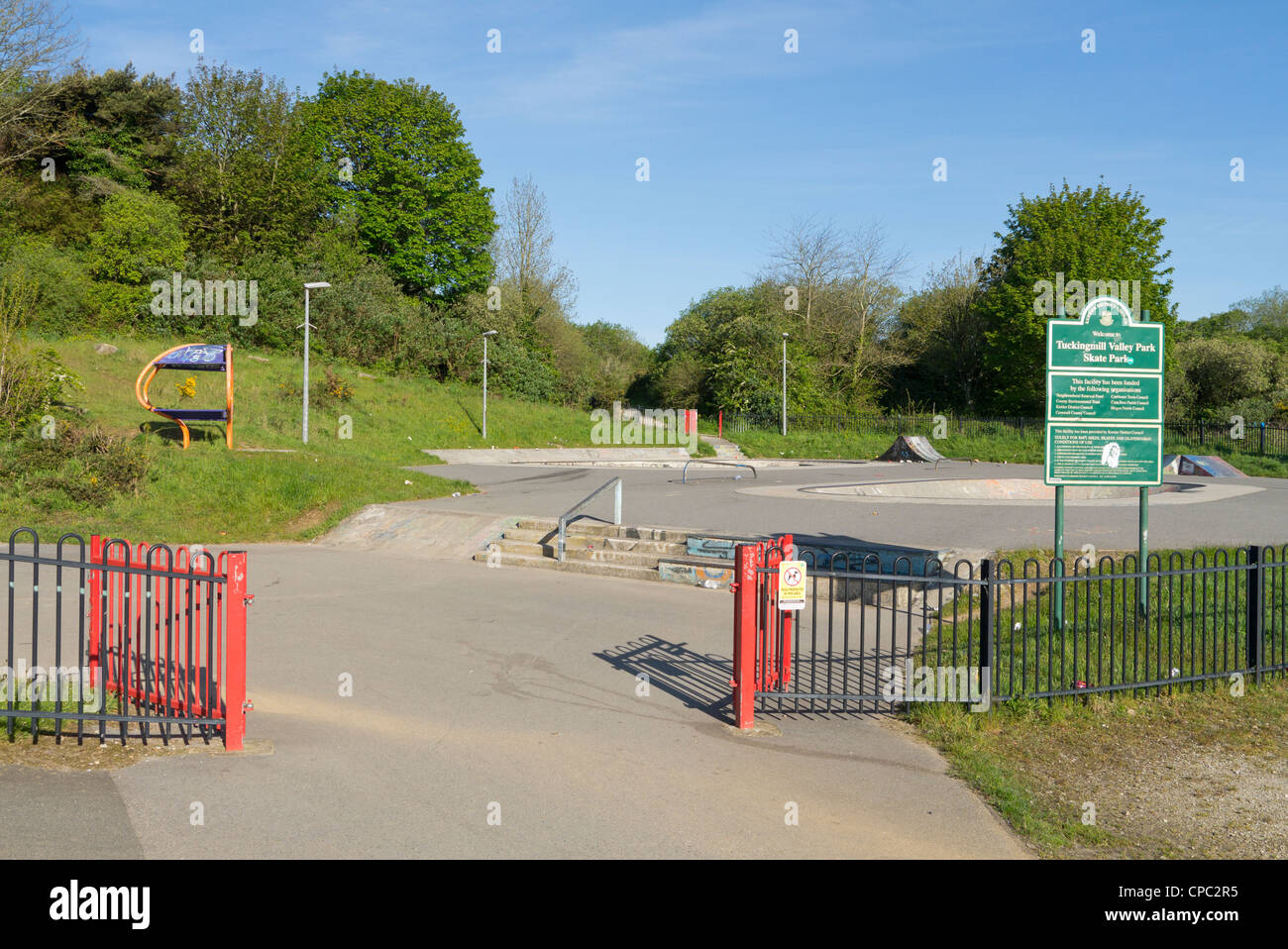 Tuckingmill Valley Park Skate Park, Camborne Cornwall UK. Stock Photo