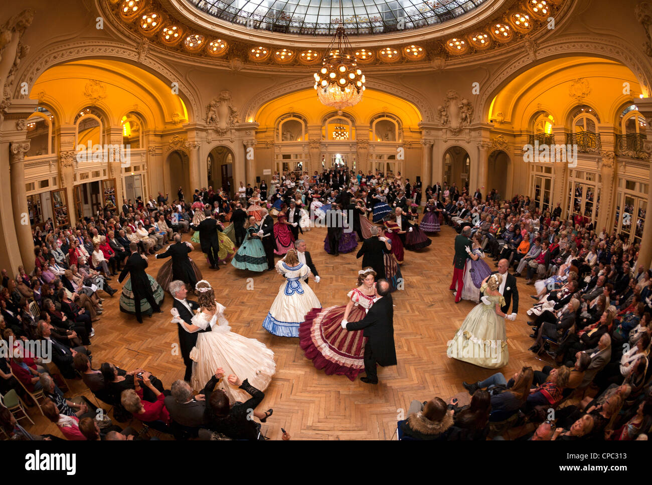 The great fancy dress ball (Second Empire period dress), on the occasion of the event: 'Vichy celebrates Napoleon III' (Vichy). Stock Photo