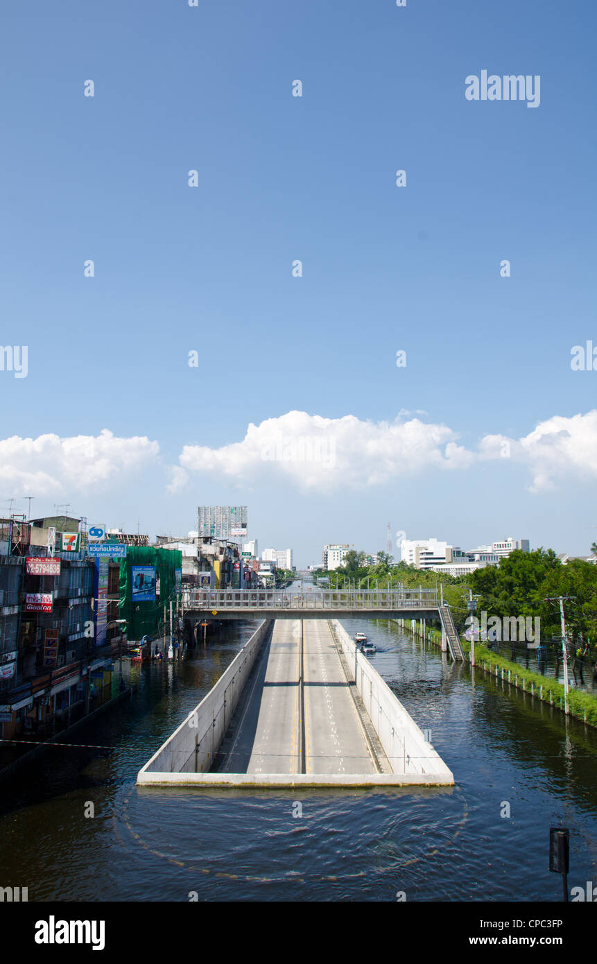 road tunnel dries and survives from the flooded Stock Photo