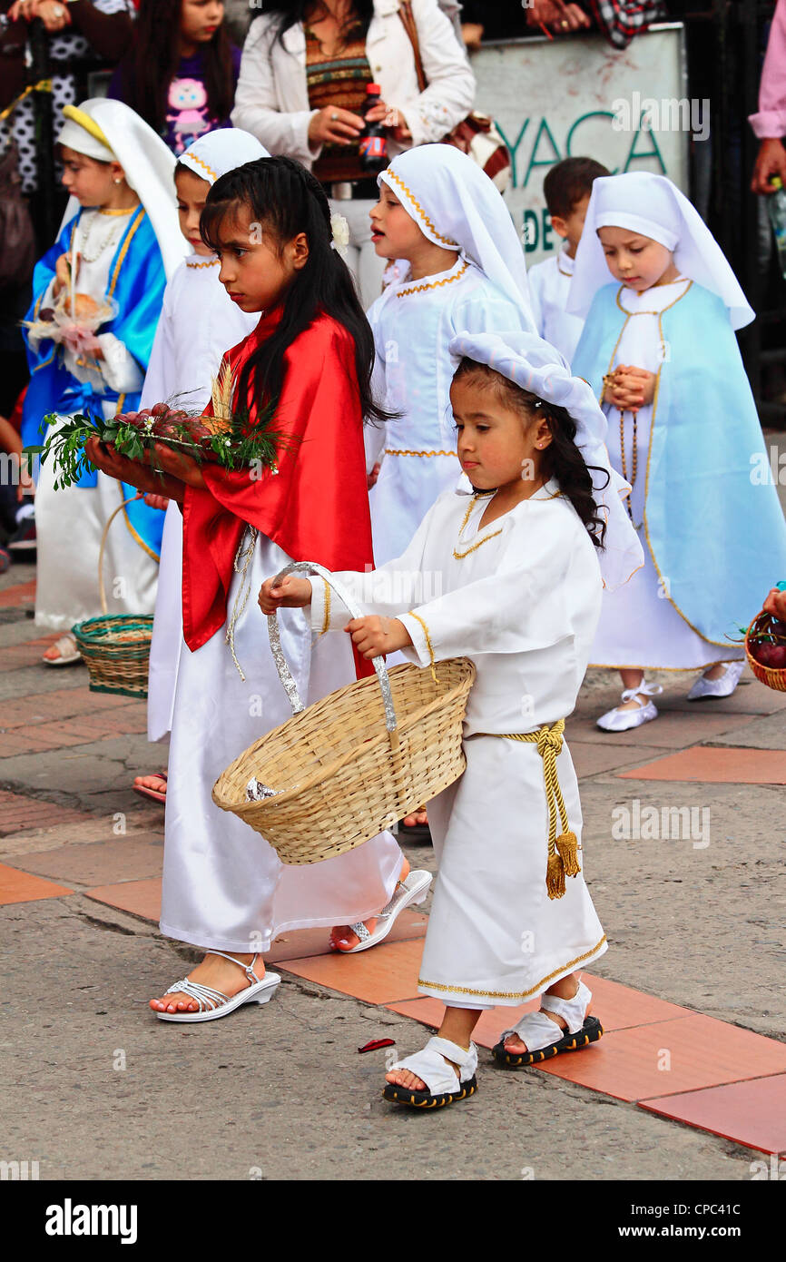 children Easter procession. Tunja, Boyacá, Colombia, South America