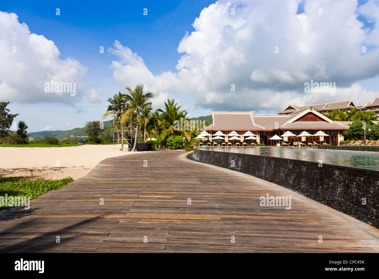 Tropical landscape of tourist resort Stock Photo