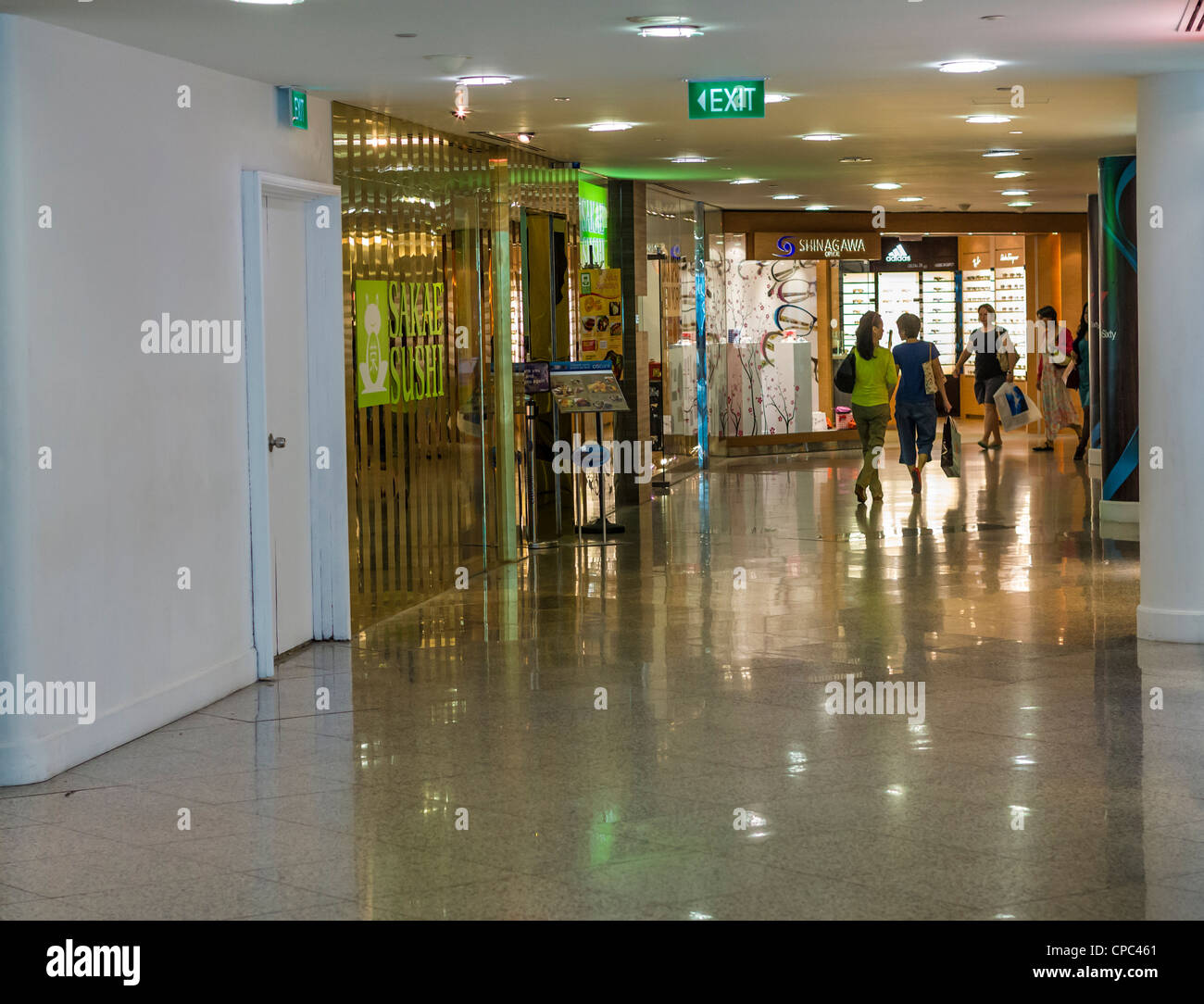 Interior of Wheelock Place shopping centre on Orchard Rd Singapore
