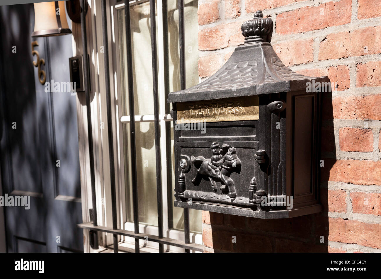 Ornate mailbox on private residence, Greenwich Village, NYC Stock Photo Alamy