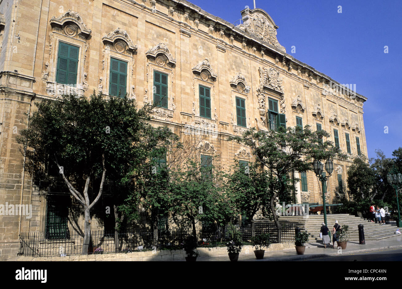 Valletta, Malta. Auberge de Castille, now the Prime Minister's Office. Stock Photo