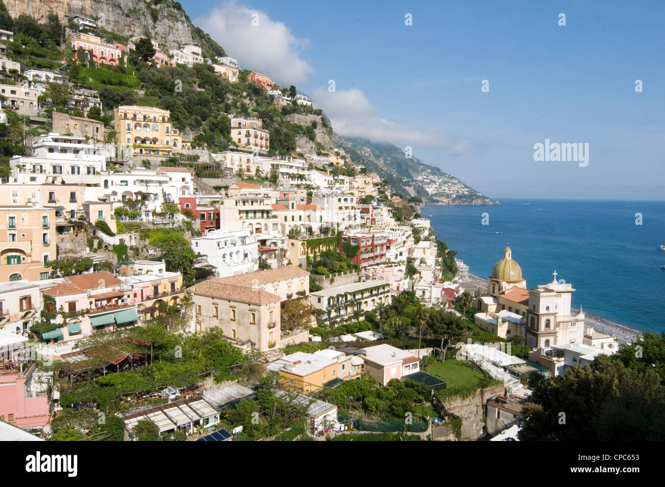 Positano village on the Amalfi Coast (Costiera Amalfitana), in Campania, Italy. italian town Stock Photo