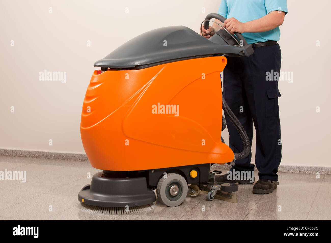 cleaning floor with machine Stock Photo Alamy