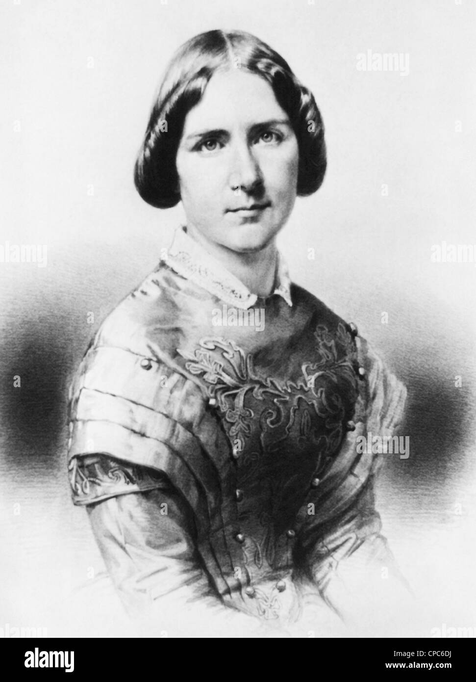 Vintage portrait of Swedish opera singer Jenny Lind (1820 1887 Stock