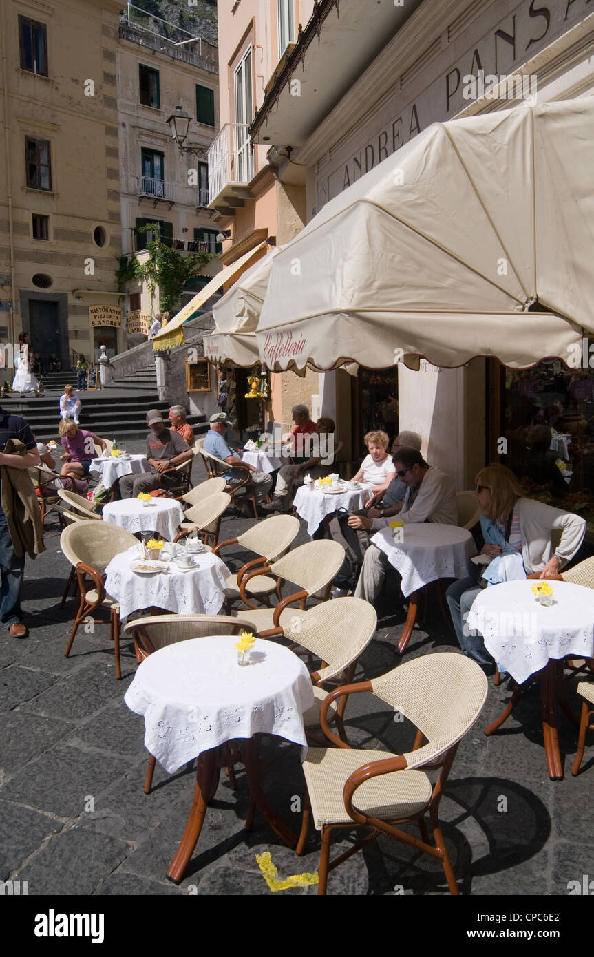 Italian italy street cafe cafes amalfi coast town table tables outside