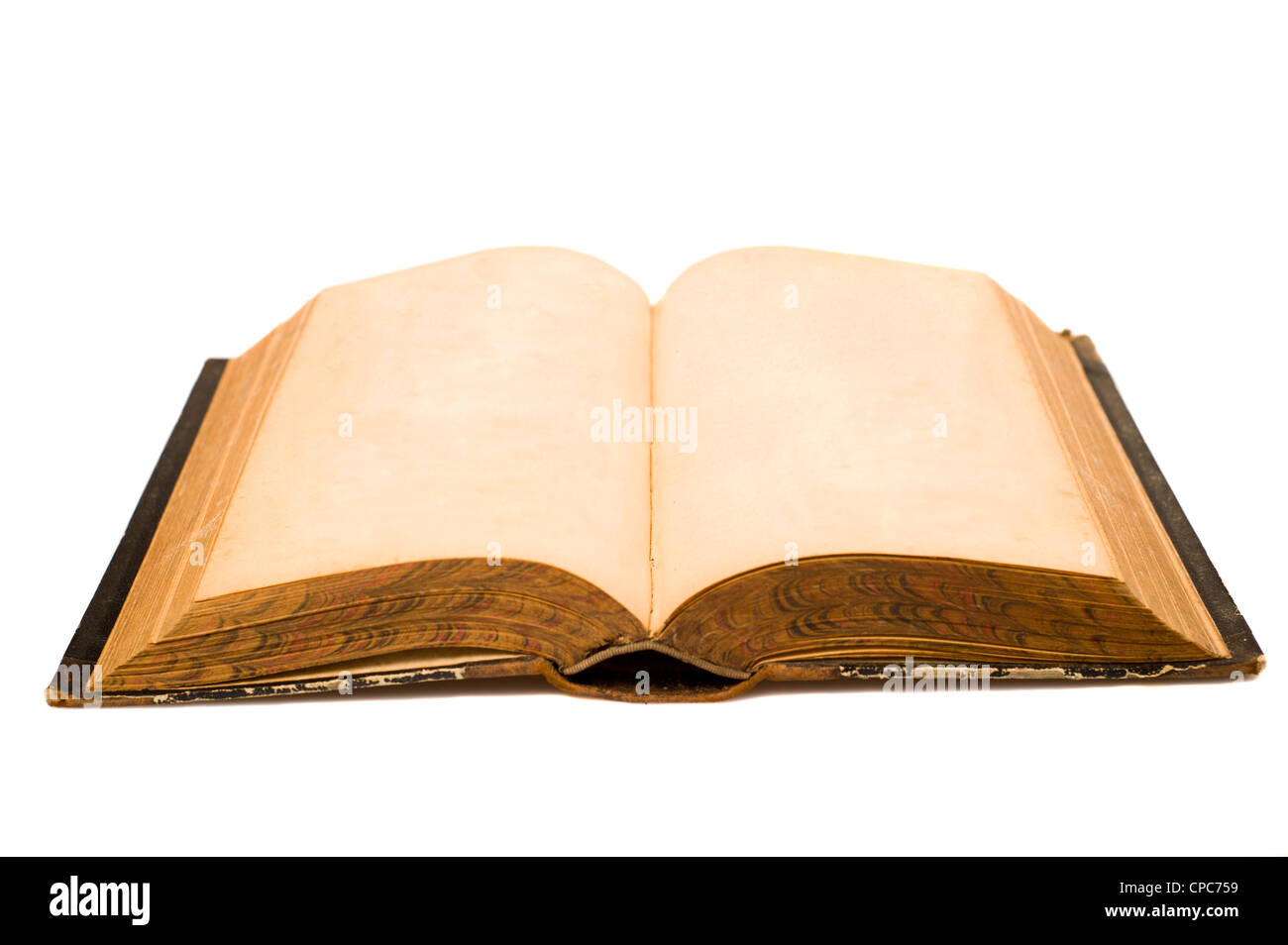 an old open book with blank pages Stock Photo