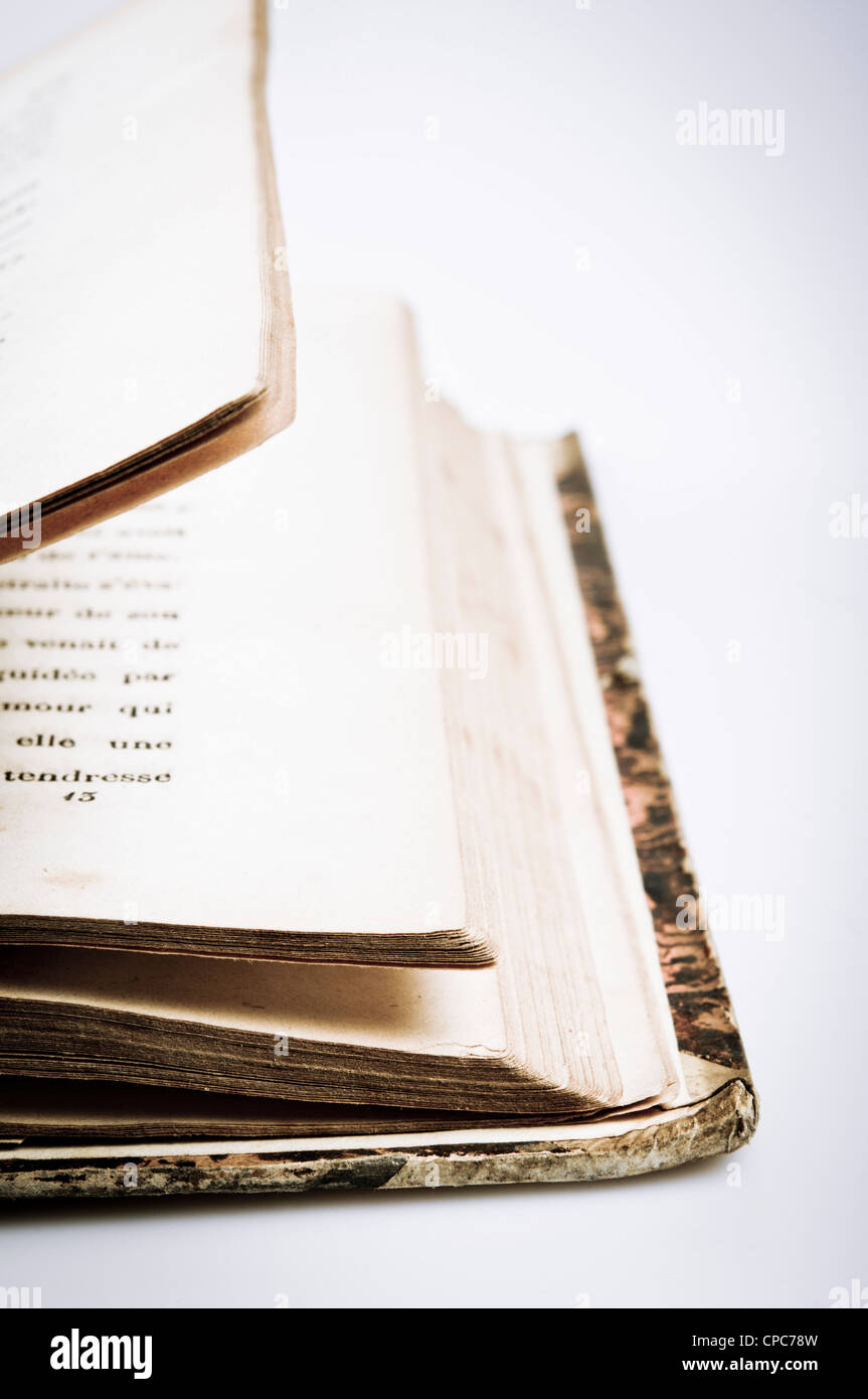 old French book open Stock Photo - Alamy